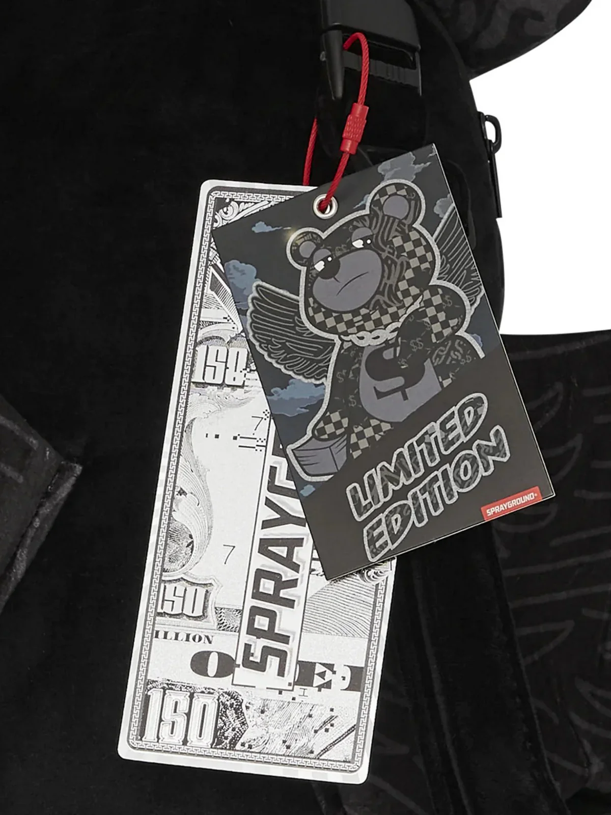 SPRAYGROUND Zaino Uomo 3AM CHECK TEDDY BEAR 910B7280NSZ Nero - Image 8