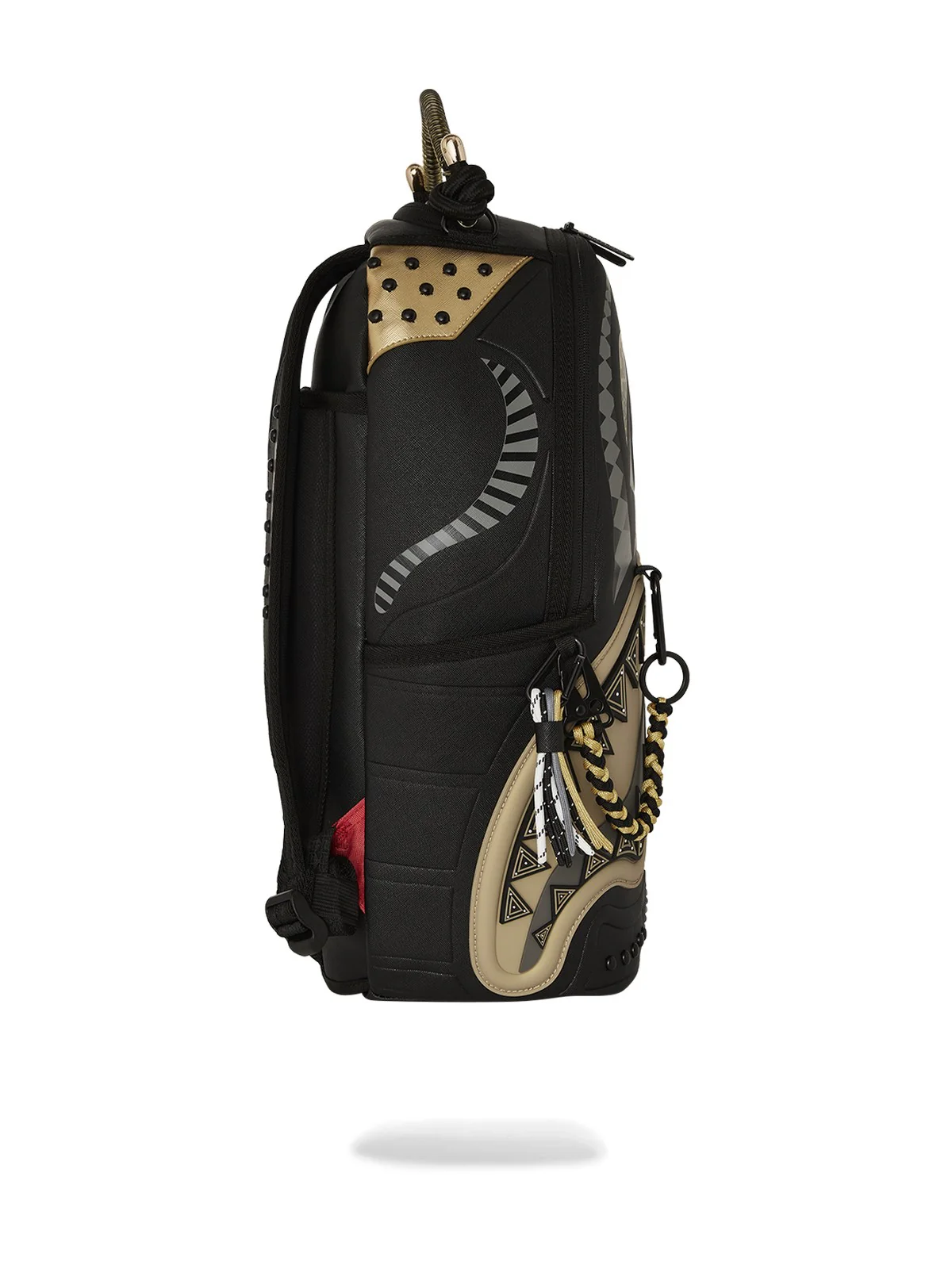 SPRAYGROUND Zaino Uomo AI WONDERLAND GOLD AND BLACK BACKPACK 910B7761NSZ Nero - Image 3