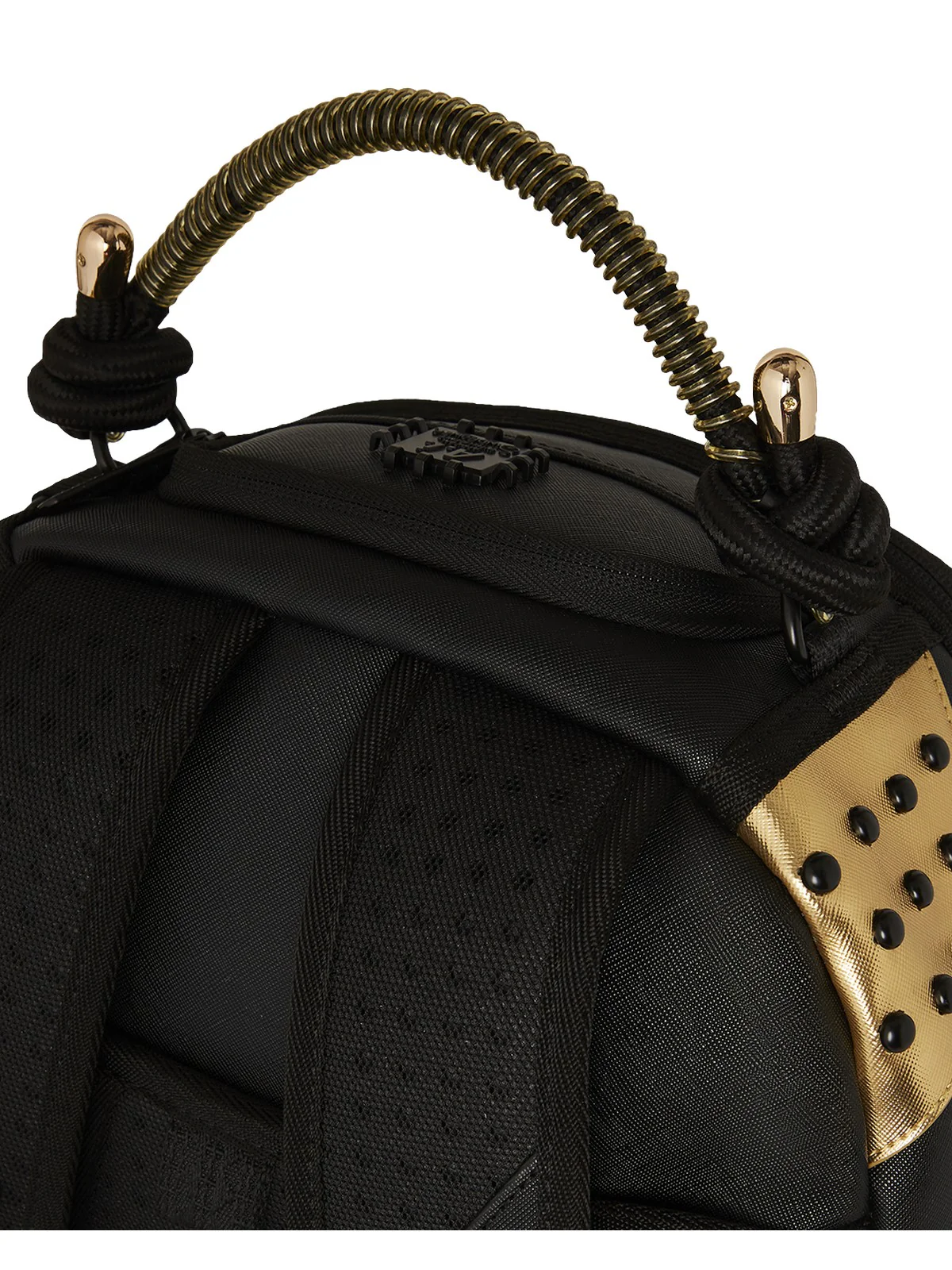 SPRAYGROUND Zaino Uomo AI WONDERLAND GOLD AND BLACK BACKPACK 910B7761NSZ Nero - Image 7