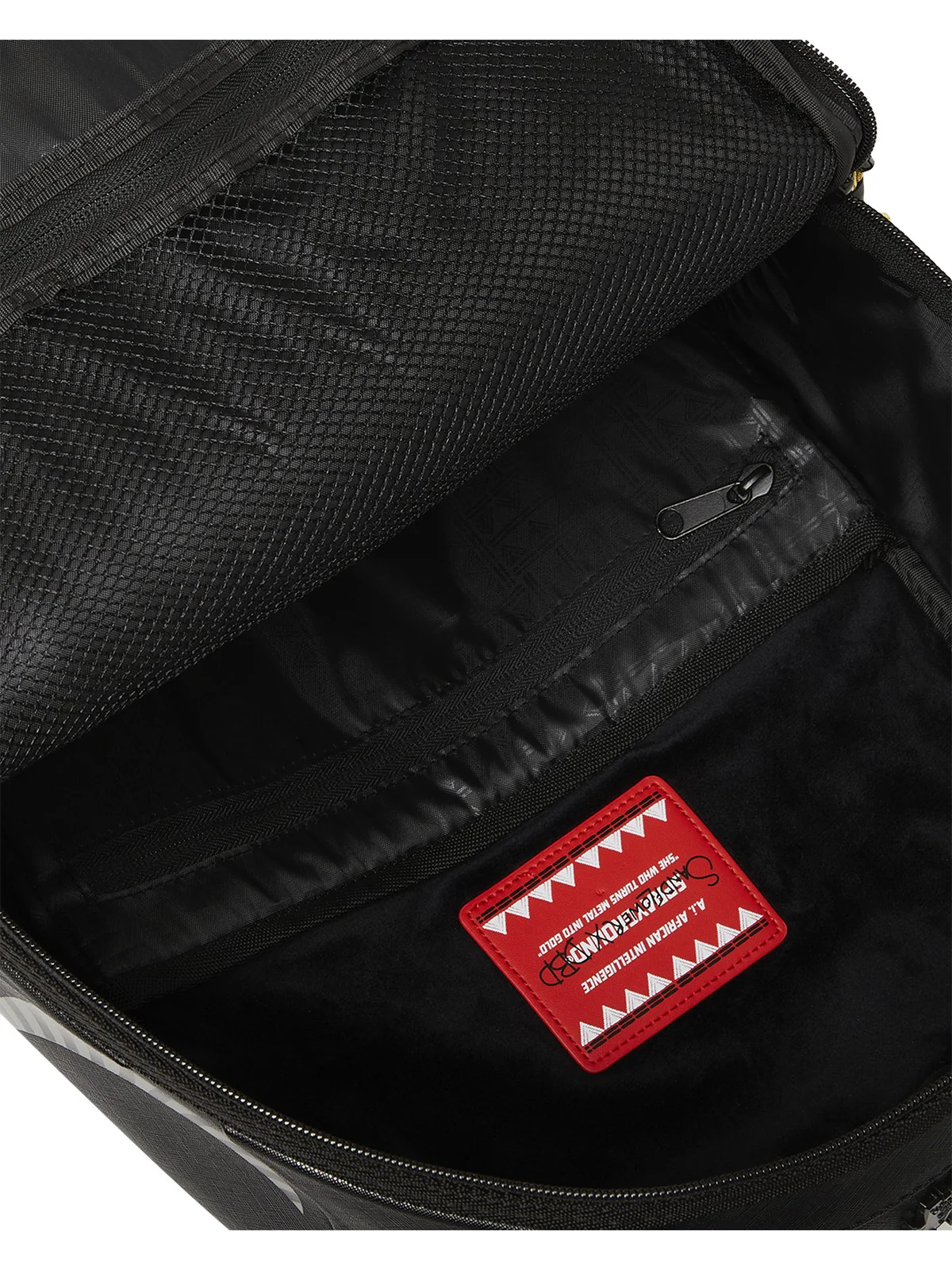 SPRAYGROUND Zaino Uomo AI WONDERLAND GOLD AND BLACK BACKPACK 910B7761NSZ Nero - Image 8