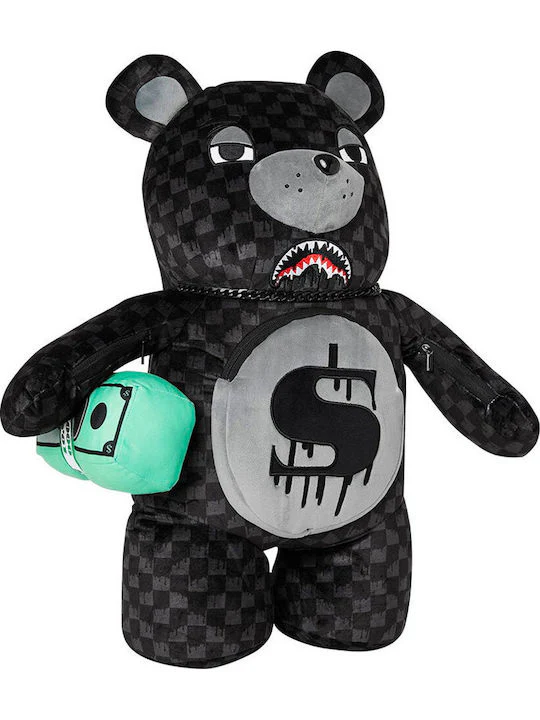 SPRAYGROUND Zaino Uomo DRIPPING SHARKS IN PARIS MONEYBEAR TEDDY BEAR 910B7974NSZ Nero - Image 3