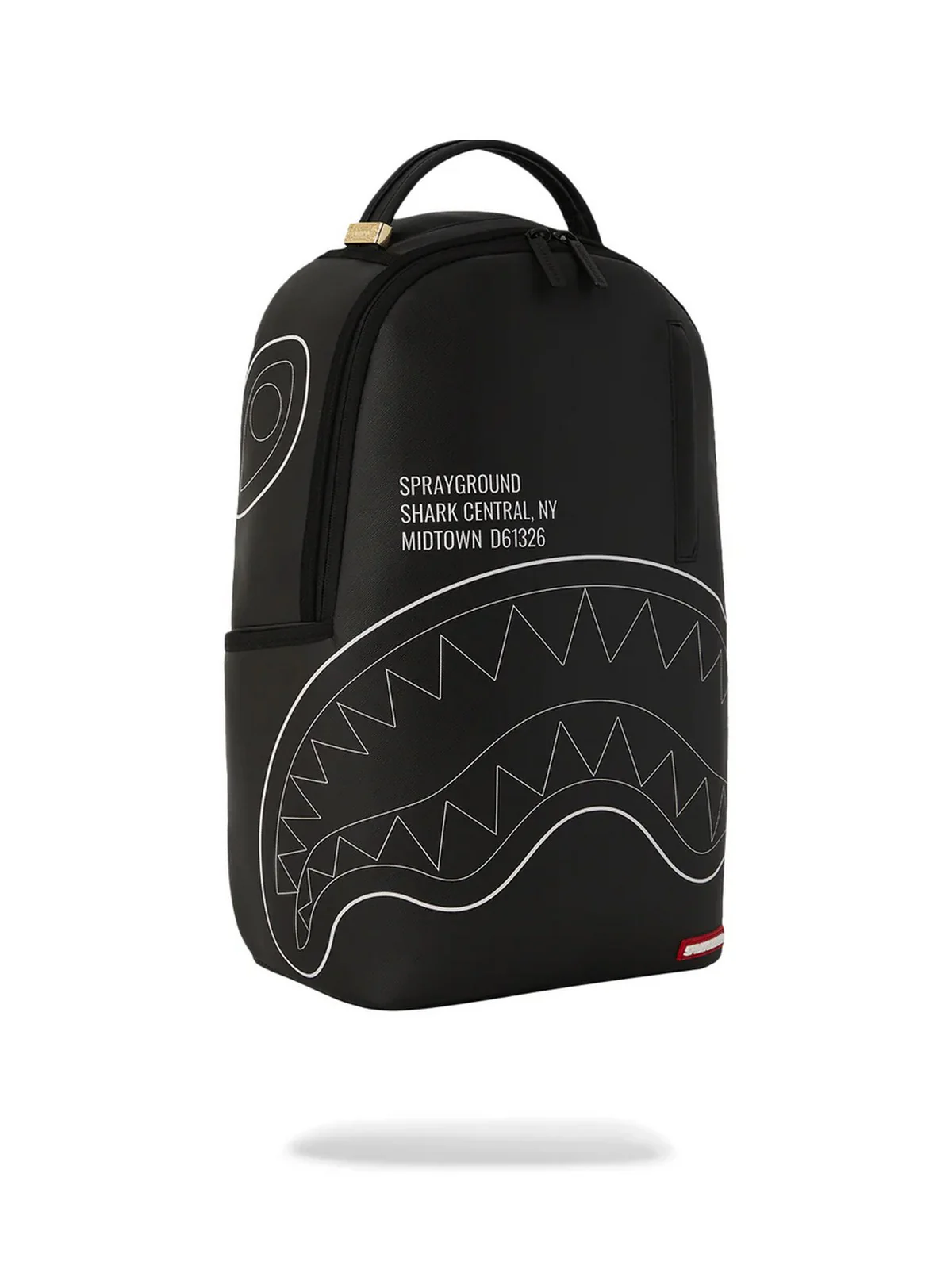 SPRAYGROUND Zaino Uomo SHARK CENTRAL SOLID BLACK WHITE LINE SHARK 910B6366NSZ Nero - Image 3