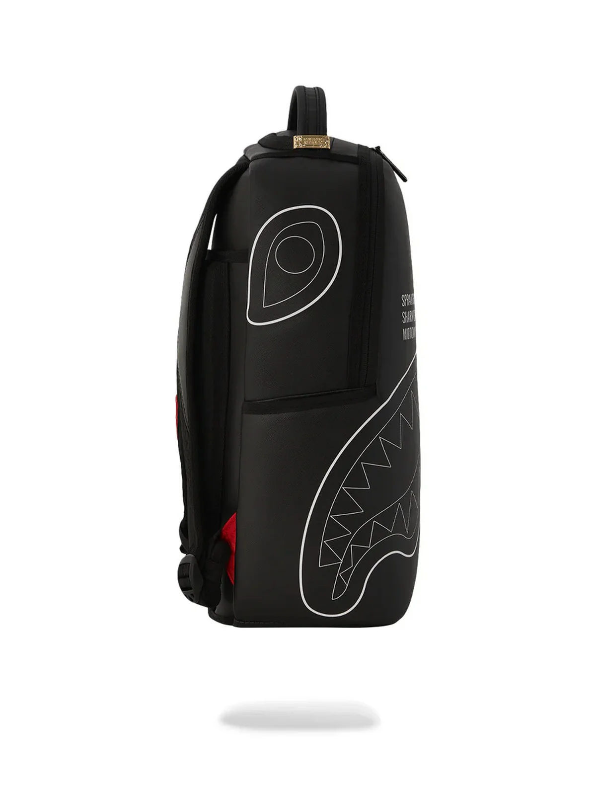 SPRAYGROUND Zaino Uomo SHARK CENTRAL SOLID BLACK WHITE LINE SHARK 910B6366NSZ Nero - Image 4