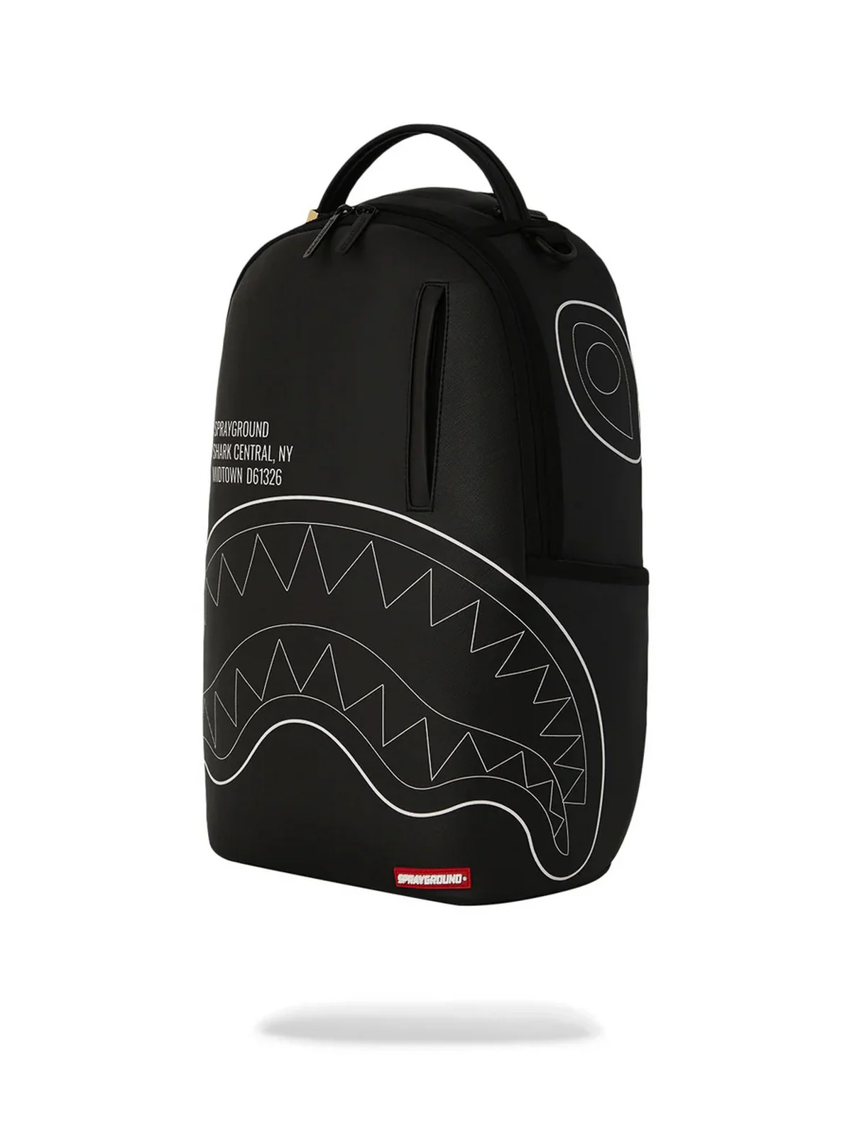 SPRAYGROUND Zaino Uomo SHARK CENTRAL SOLID BLACK WHITE LINE SHARK 910B6366NSZ Nero - Image 6