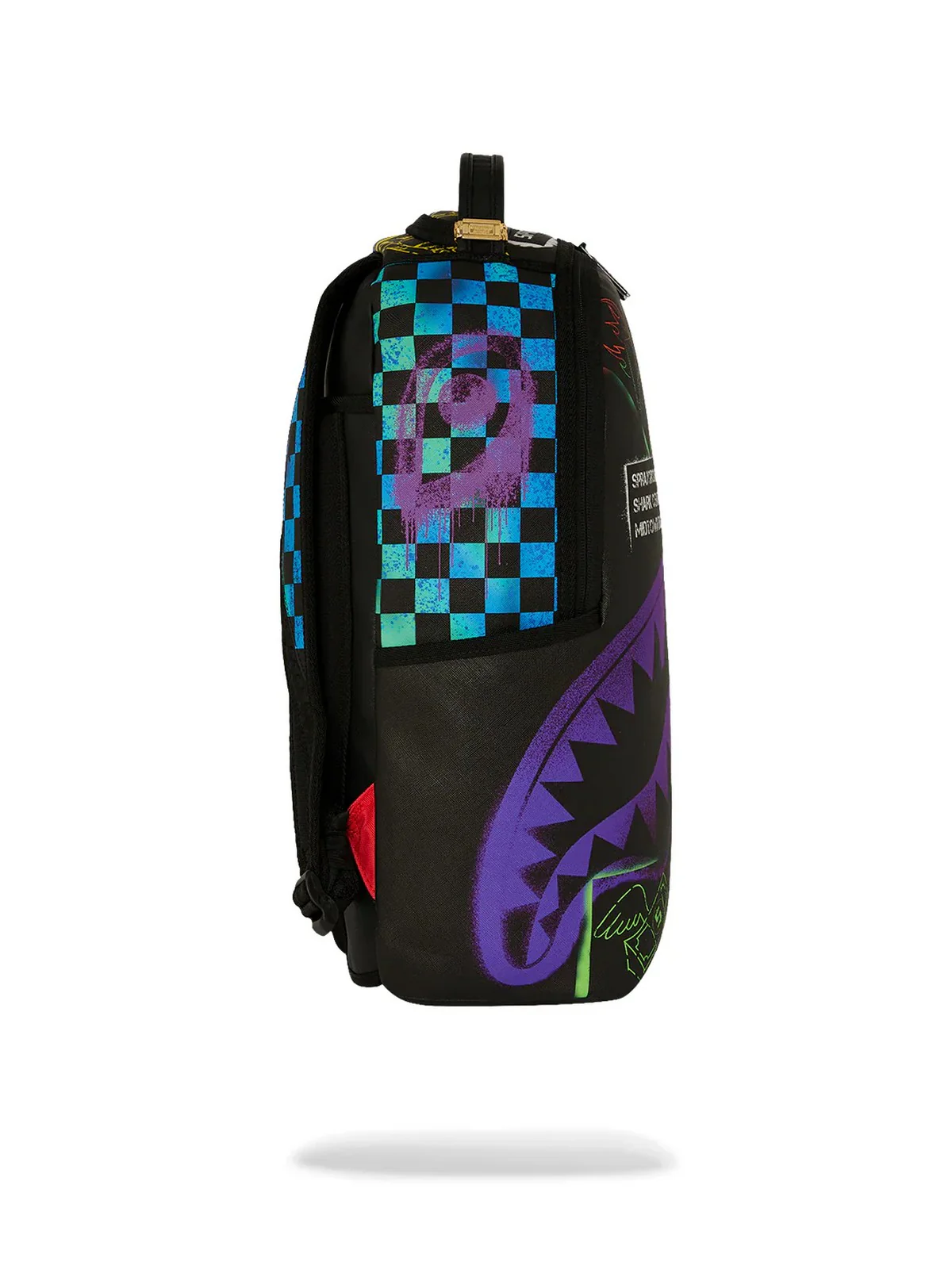 SPRAYGROUND Zaino Uomo SHARK CENTRAL STENCILS- BLACK DLXSV BACKPACK 910B7620NSZ Nero - Image 3