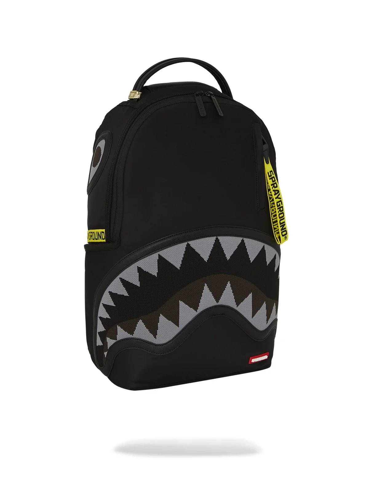 SPRAYGROUND Zaino Uomo SHARK CENTRAL YELLOW TAPE DLX SATIN BACKPACK 910B7736NSZ Nero - Image 2