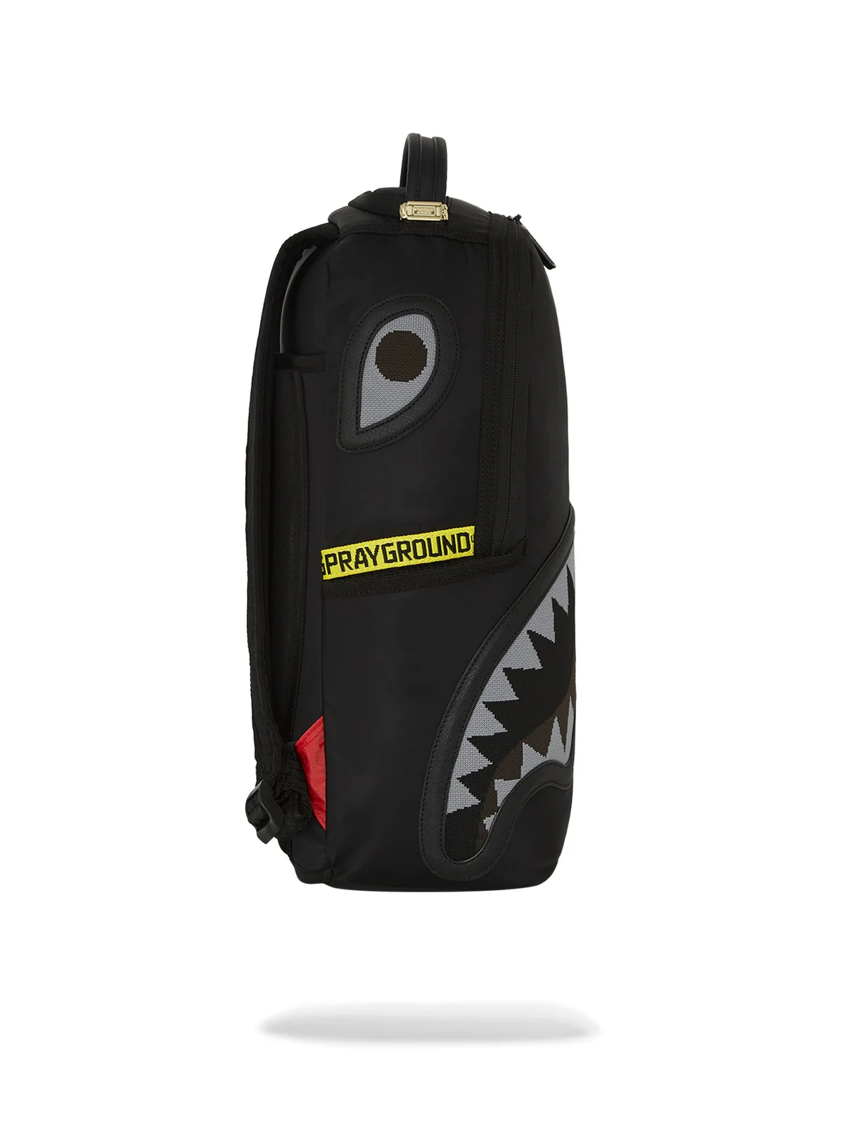 SPRAYGROUND Zaino Uomo SHARK CENTRAL YELLOW TAPE DLX SATIN BACKPACK 910B7736NSZ Nero - Image 3