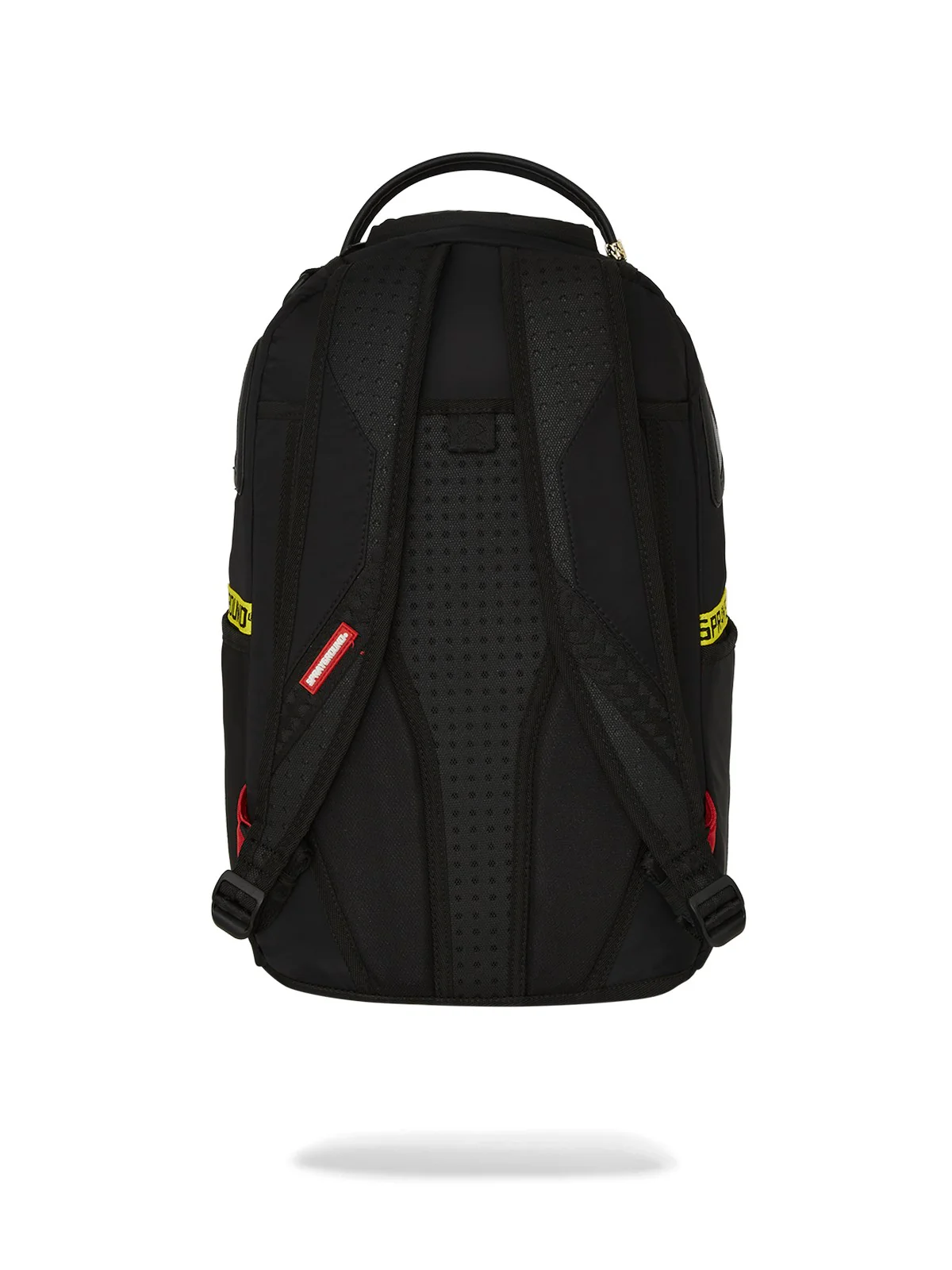 SPRAYGROUND Zaino Uomo SHARK CENTRAL YELLOW TAPE DLX SATIN BACKPACK 910B7736NSZ Nero - Image 4