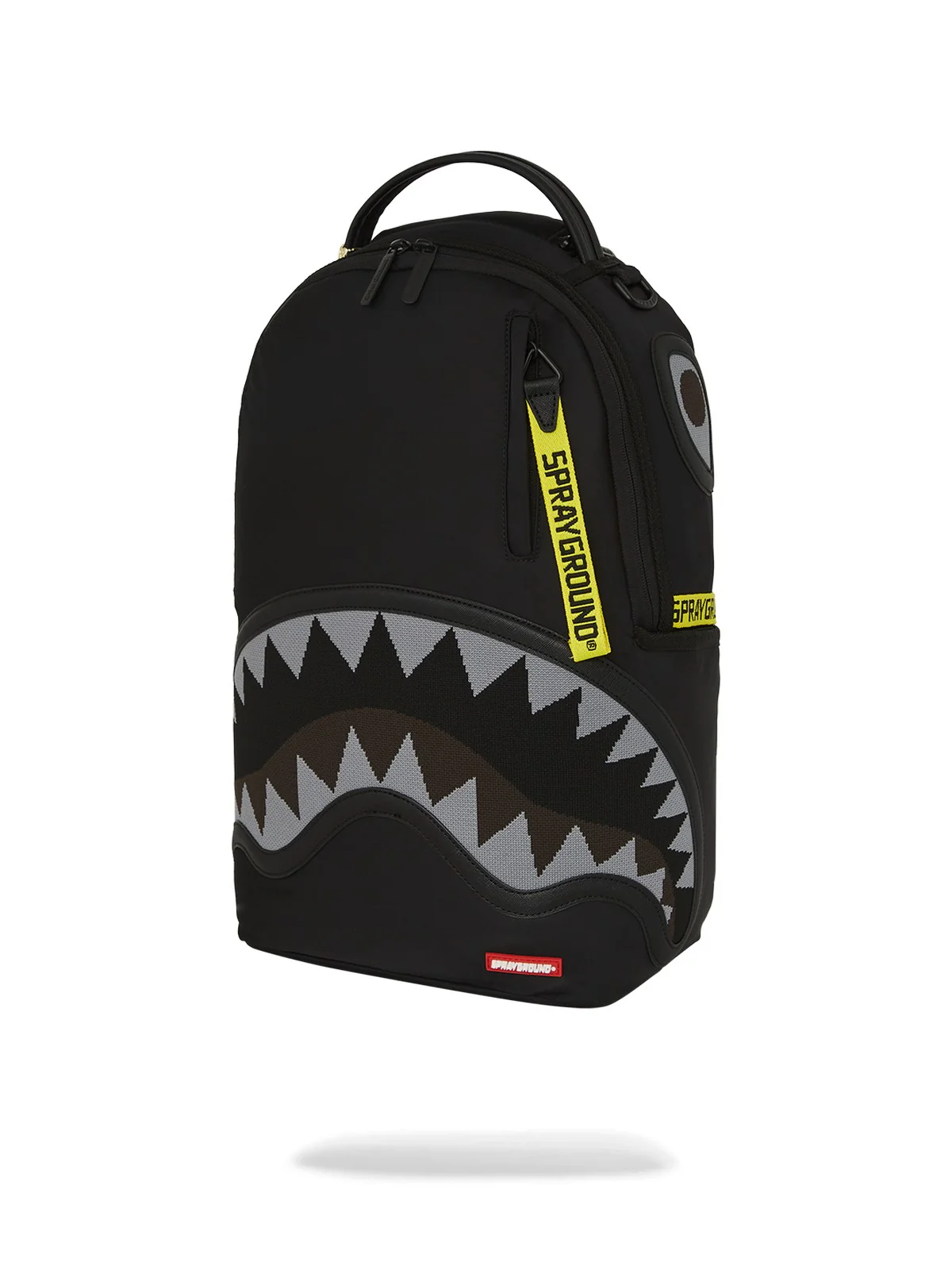 SPRAYGROUND Zaino Uomo SHARK CENTRAL YELLOW TAPE DLX SATIN BACKPACK 910B7736NSZ Nero - Image 5