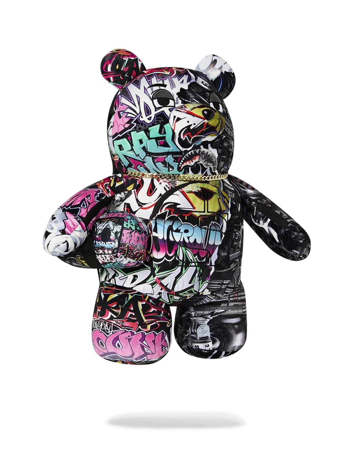 SPRAYGROUND Zaino Uomo SPLIT CYBERSHARK MONEYBEAR TEDDY BEAR 910B8052NSZ Nero - Image 5