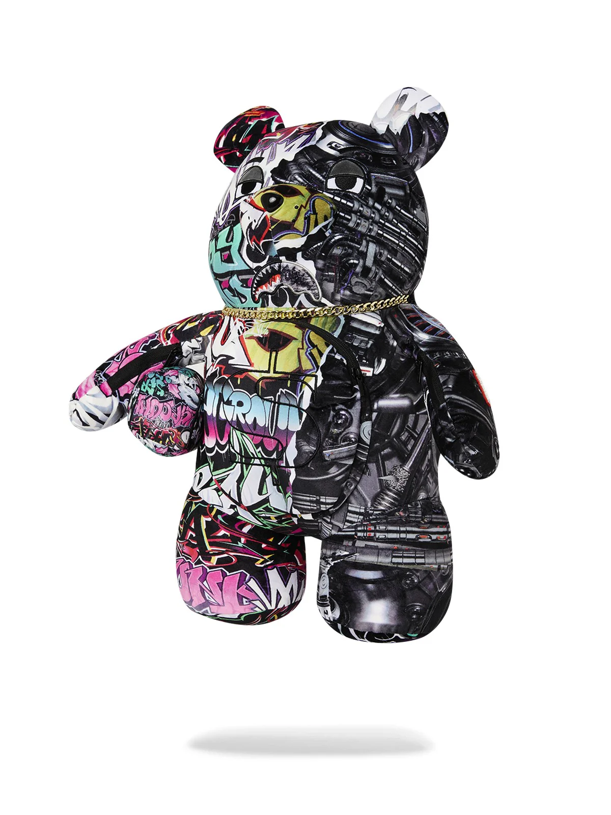SPRAYGROUND Zaino Uomo SPLIT CYBERSHARK MONEYBEAR TEDDY BEAR 910B8052NSZ Nero - Image 6
