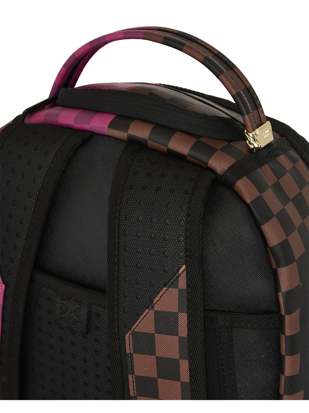 SPRAYGROUND Zaino Uomo SPLIT SIP PINK CHECK DLXSV BACKPACK 910B6286NSZ MARRONE/ROSA - Image 7