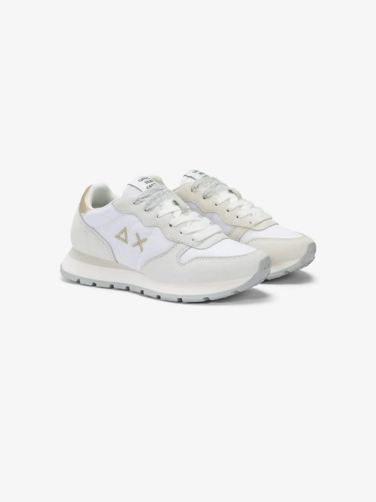 SUN68 Sneaker Donna Ally Gold Silver Z35202 01 Bianco - Image 3