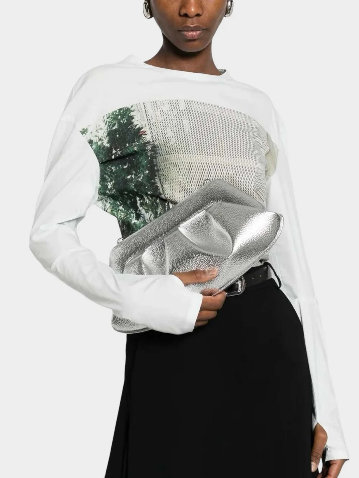 THEMOIRè Borsa Donna BIOS BAGUETTE BOTTOLATO LAMINATO 261WTMBB0OOBL SILVER SILVER - Image 2