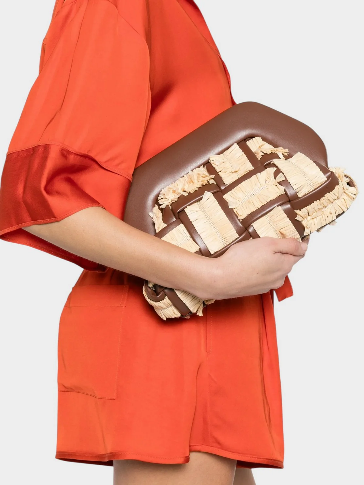 THEMOIRè Borsa Donna BIOS MEDIUM INTRECCIO RAFIA 261WTMBM0OIRA FRIAR BROWN - RUTABAGA - Image 2
