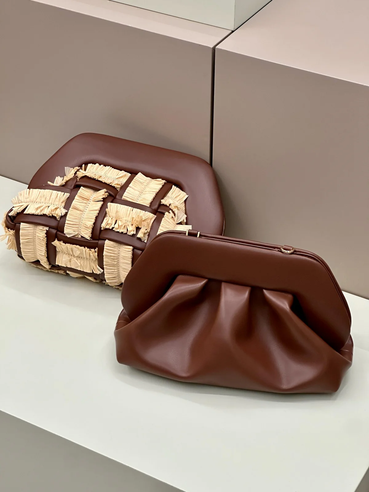 THEMOIRè Borsa Donna BIOS MEDIUM INTRECCIO RAFIA 261WTMBM0OIRA FRIAR BROWN - RUTABAGA - Image 7