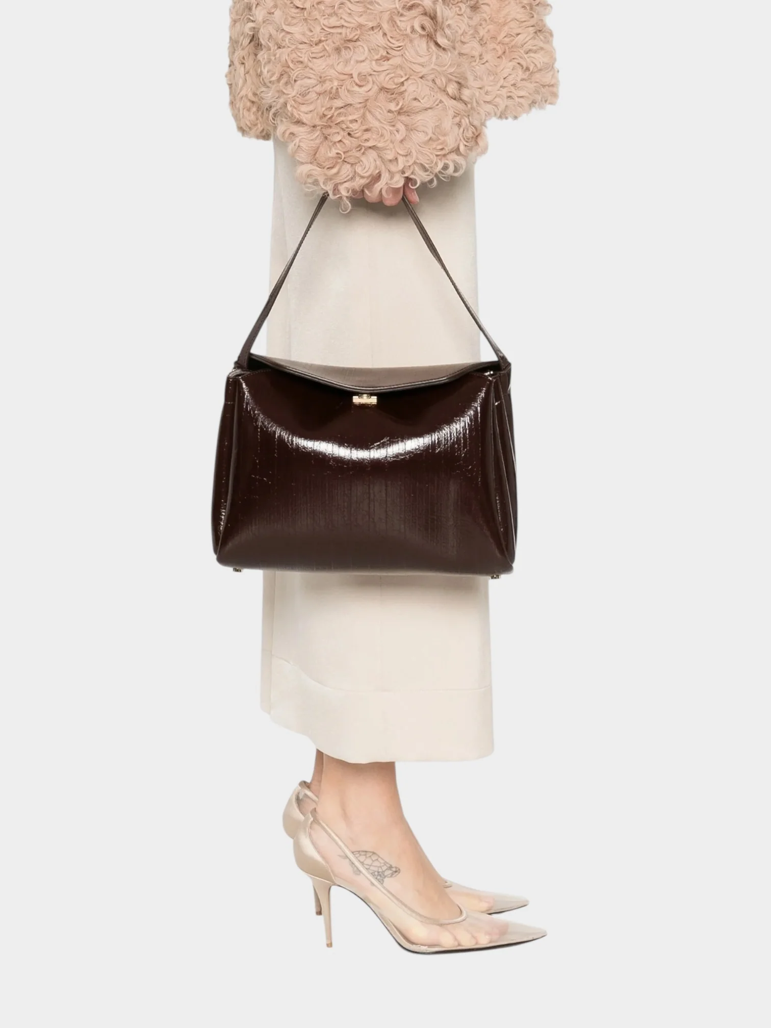 THEMOIRè Borsa Donna CALIPSO TRUNK RIGATO VEGAN FABRIC 261WTMCT0ORVF CHOCOLATE PLUM - Image 2