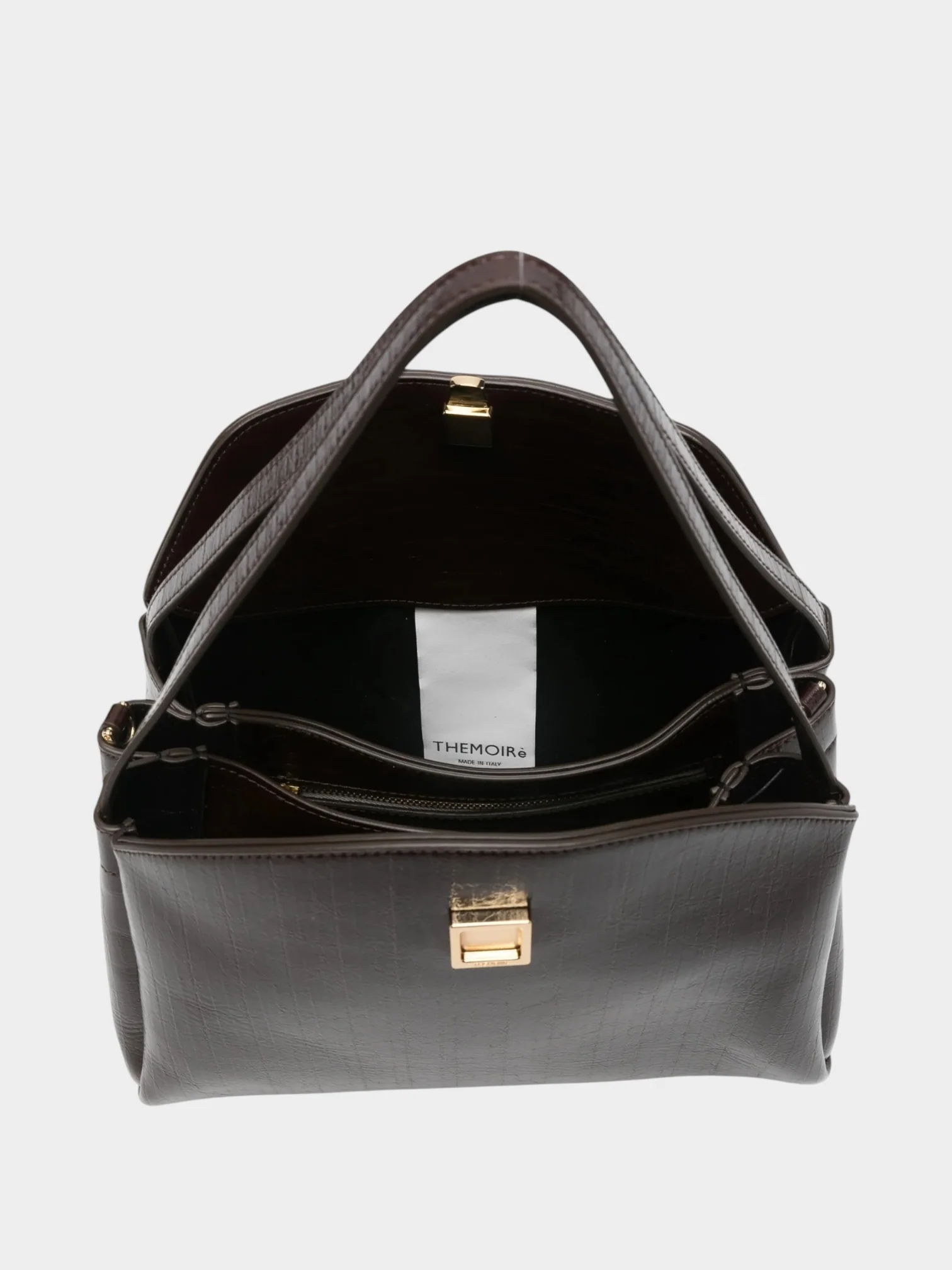 THEMOIRè Borsa Donna CALIPSO TRUNK RIGATO VEGAN FABRIC 261WTMCT0ORVF CHOCOLATE PLUM - Image 5