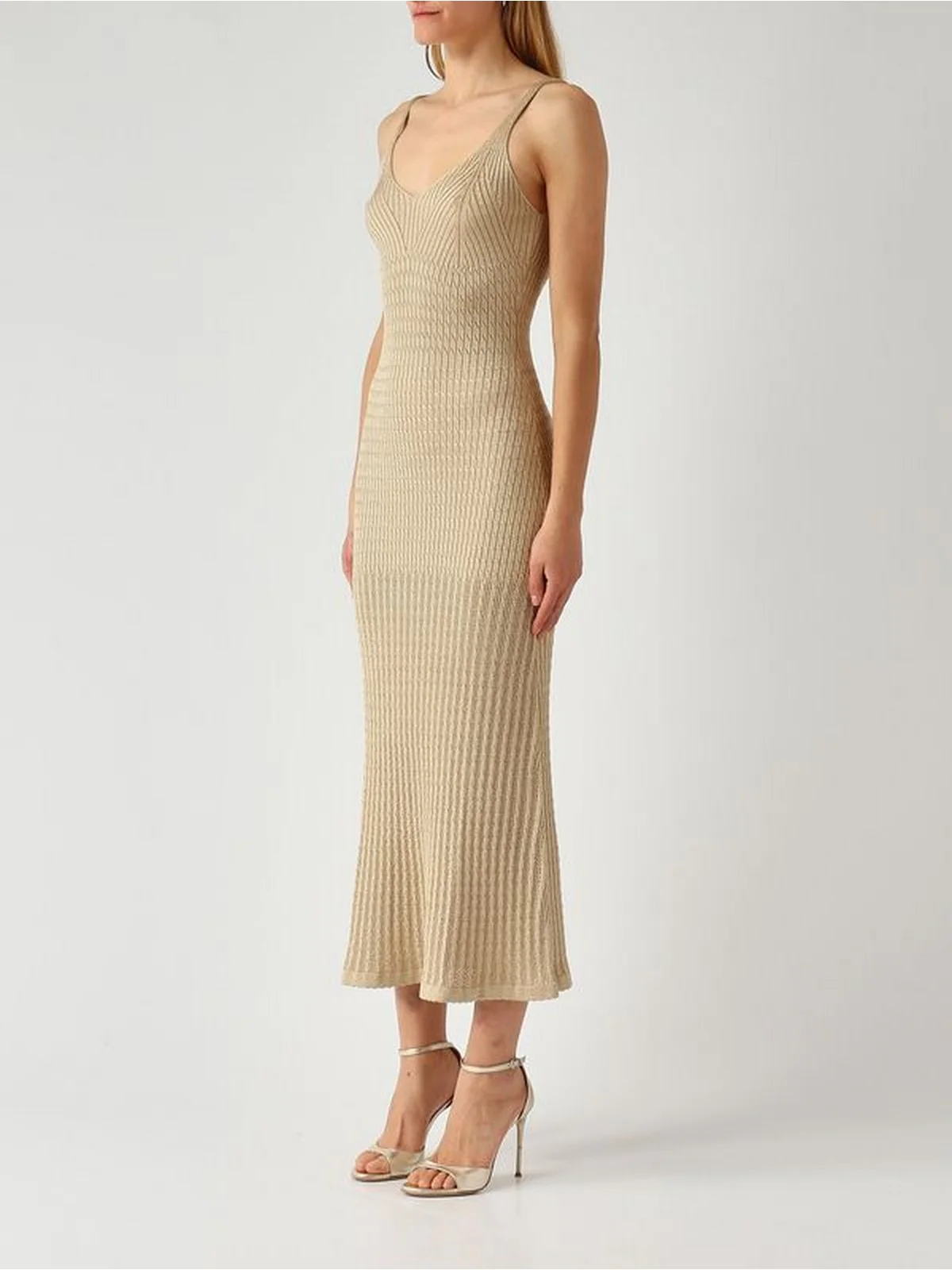 TWINSET Abito Donna  261TT3011 13574 DELICATE SAND LUREX - Image 4