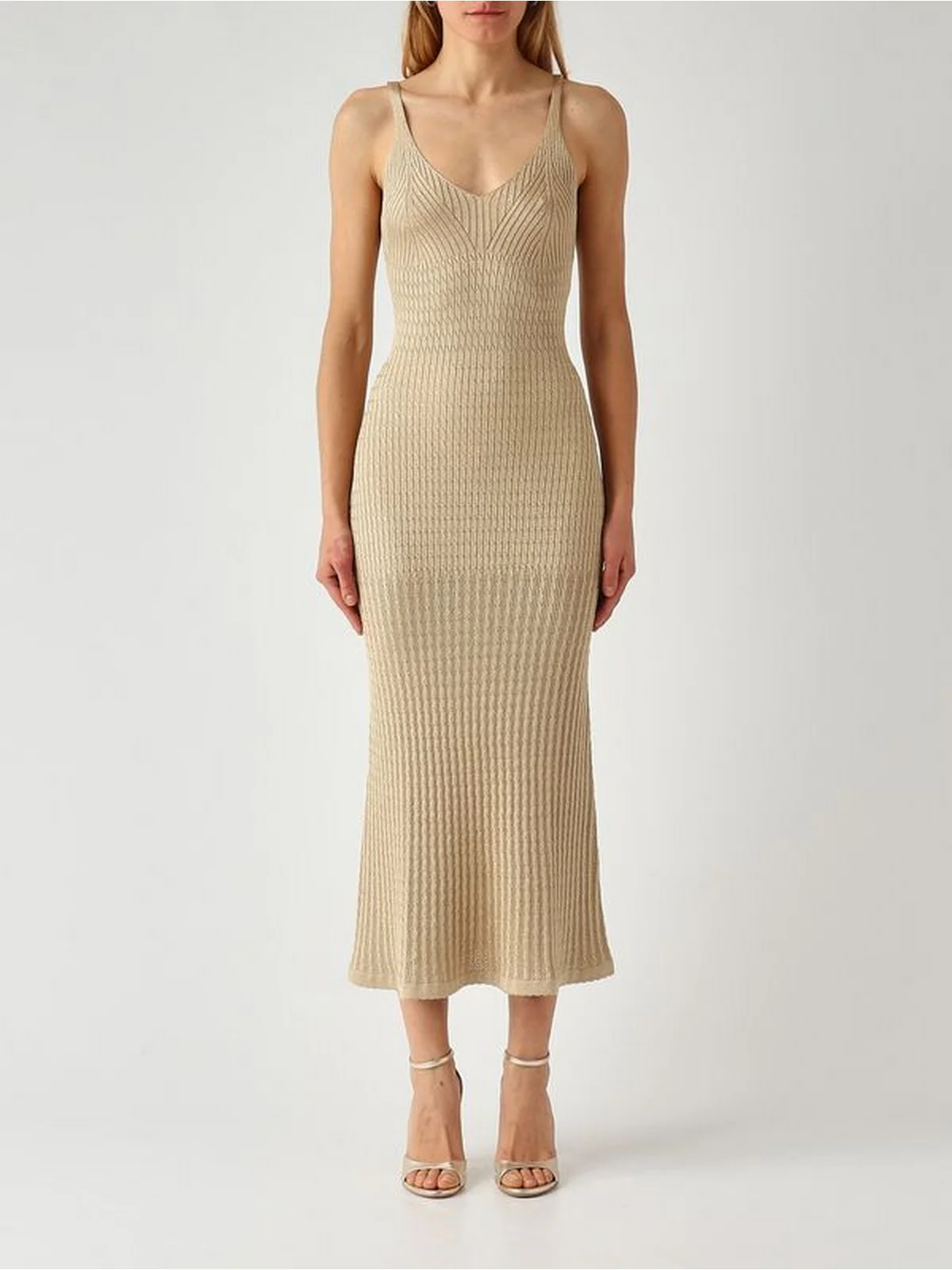 TWINSET Abito Donna  261TT3011 13574 DELICATE SAND LUREX - Image 5