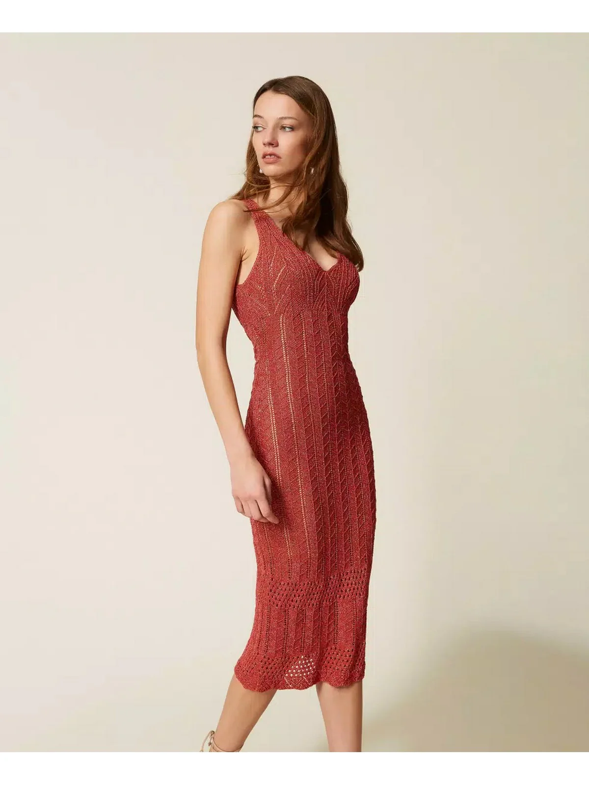 TWINSET Abito Donna 261TT3322 11697 LIP GLOSS SCURO LUREX - Image 4