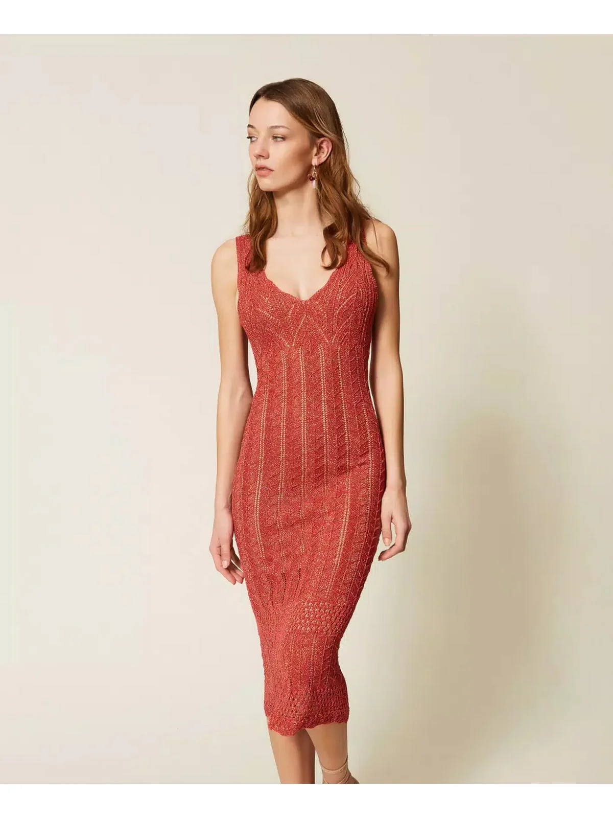 TWINSET Abito Donna 261TT3322 11697 LIP GLOSS SCURO LUREX - Image 5