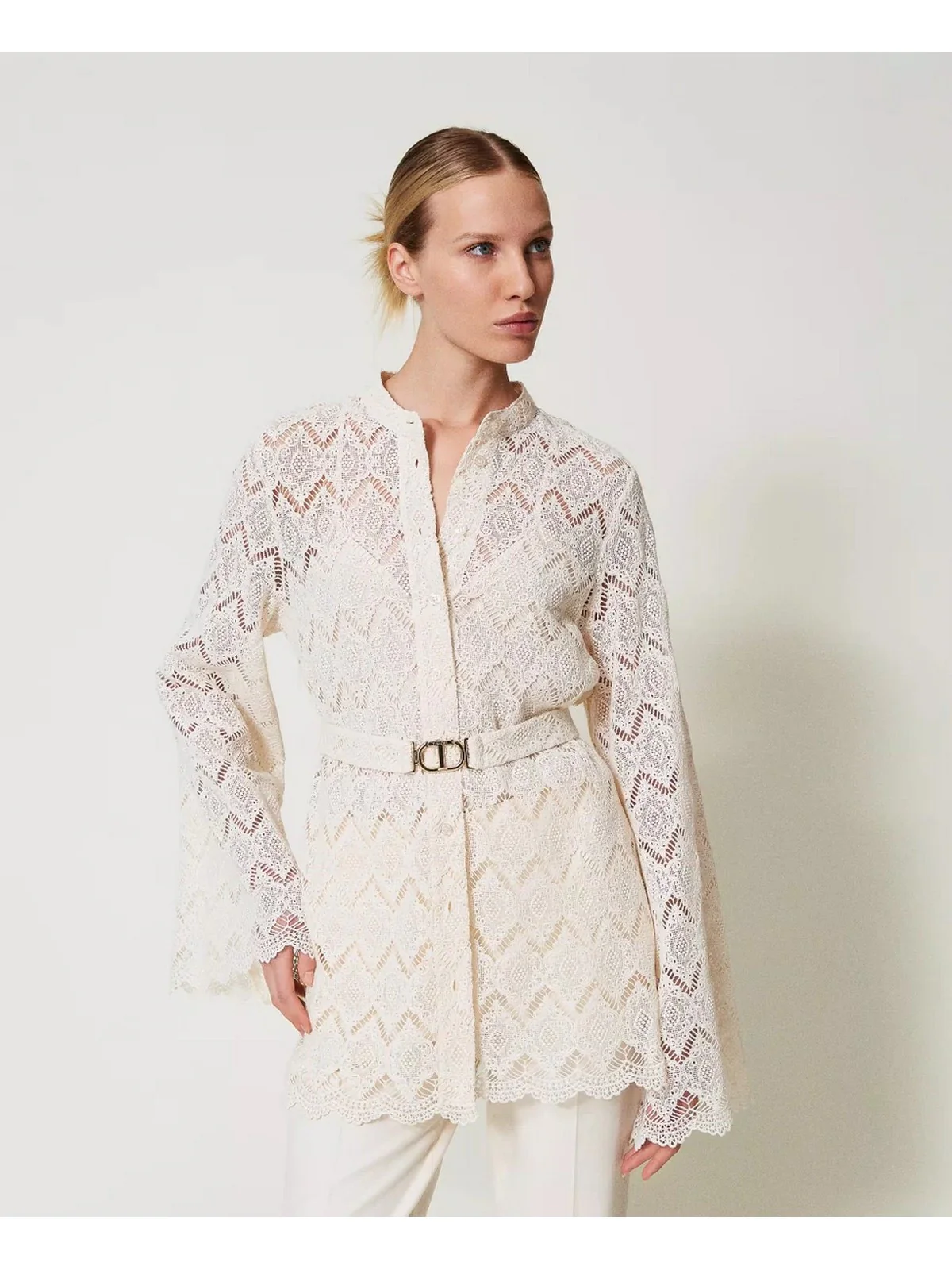TWINSET Blusa Donna  251TP2406 12140 Beige - Image 3
