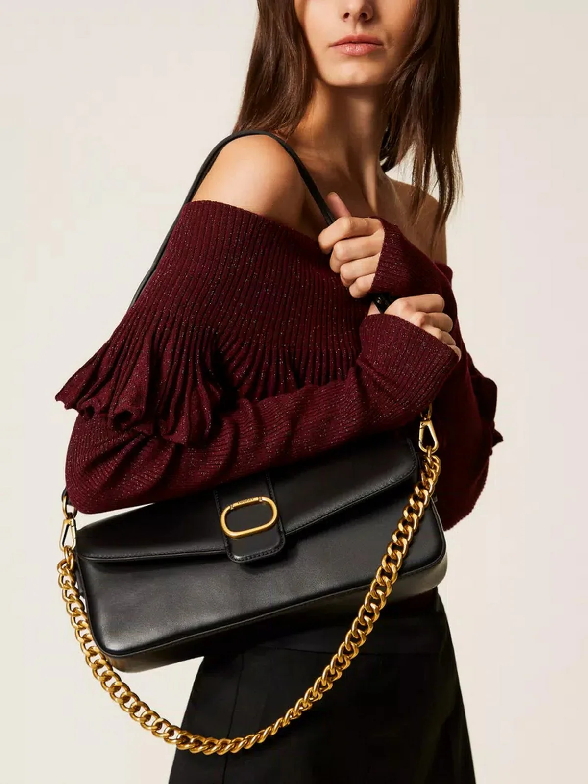 TWINSET Borsa Donna AMIE LEATHER 252TD836A 00006 Nero - Image 2