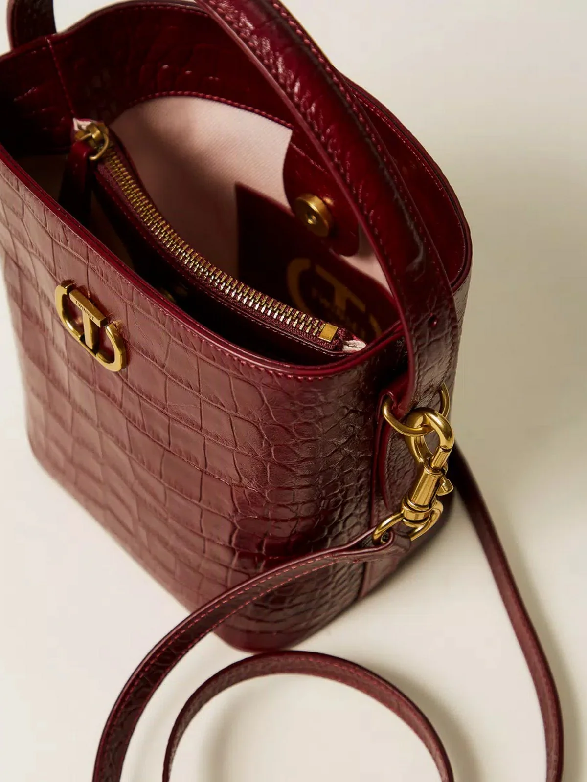 TWINSET Borsa Donna CHELSEA LEATHER 252TD8257 12882 RED BERRY - Image 3