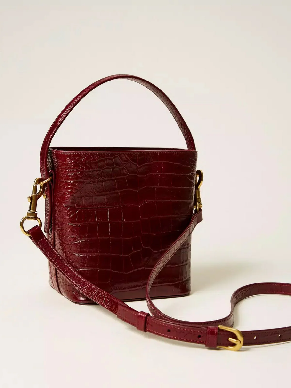 TWINSET Borsa Donna CHELSEA LEATHER 252TD8257 12882 RED BERRY - Image 4