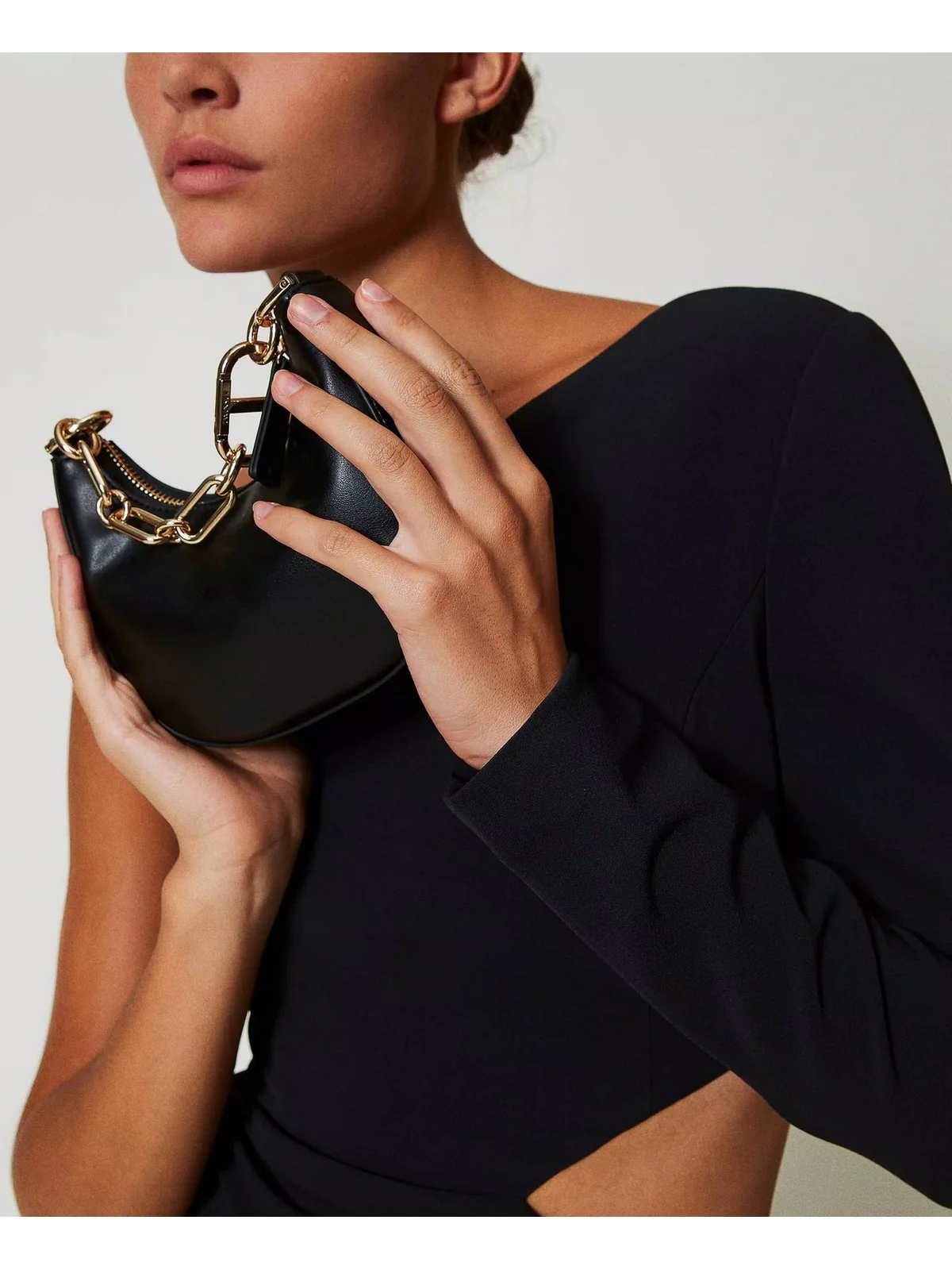 TWINSET Borsa Donna CROISSANT 242TB7220 00006 Nero - Image 2