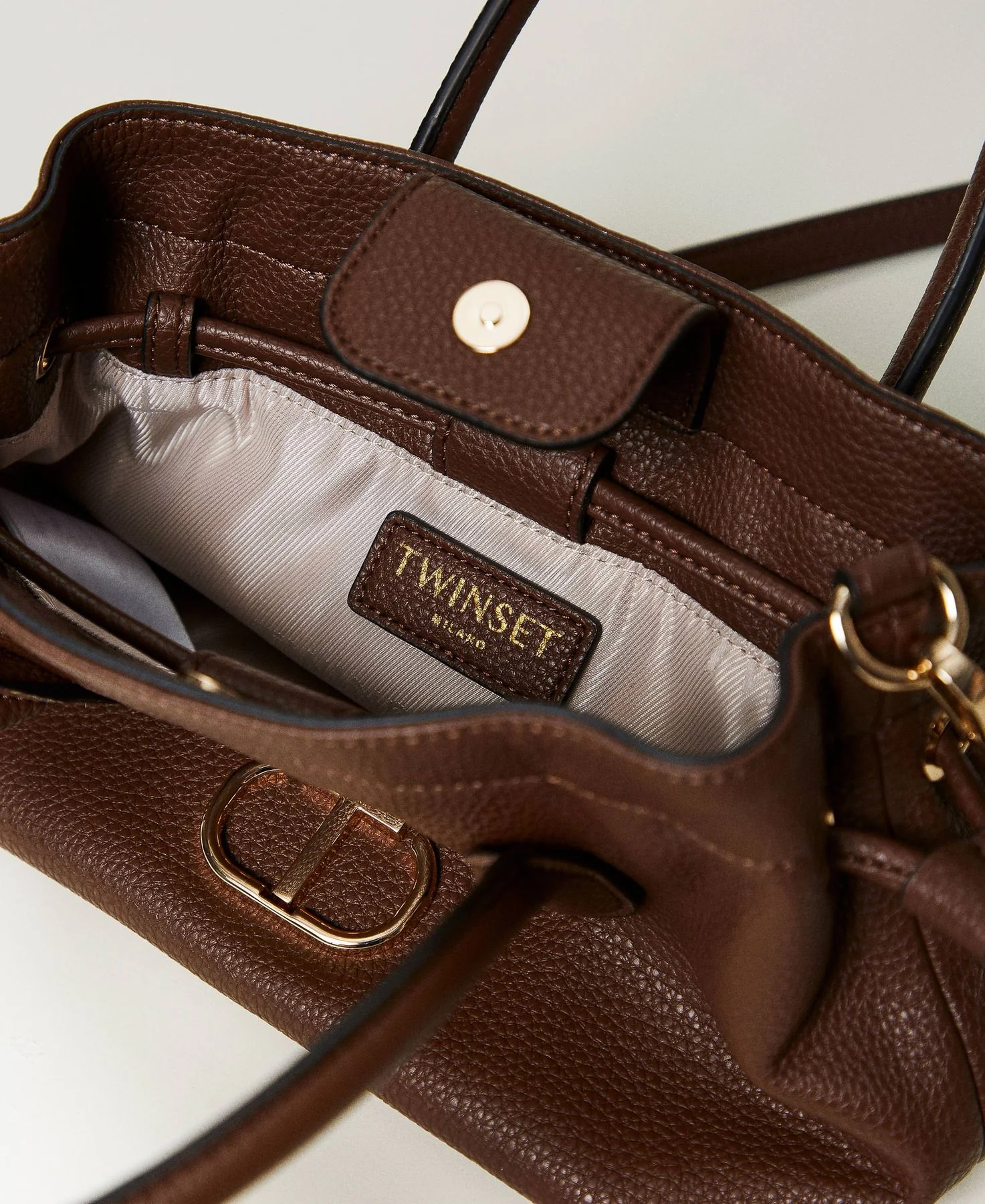 TWINSET Borsa Donna DRAWSTRING 242TD8231 11946 Marrone - Image 3