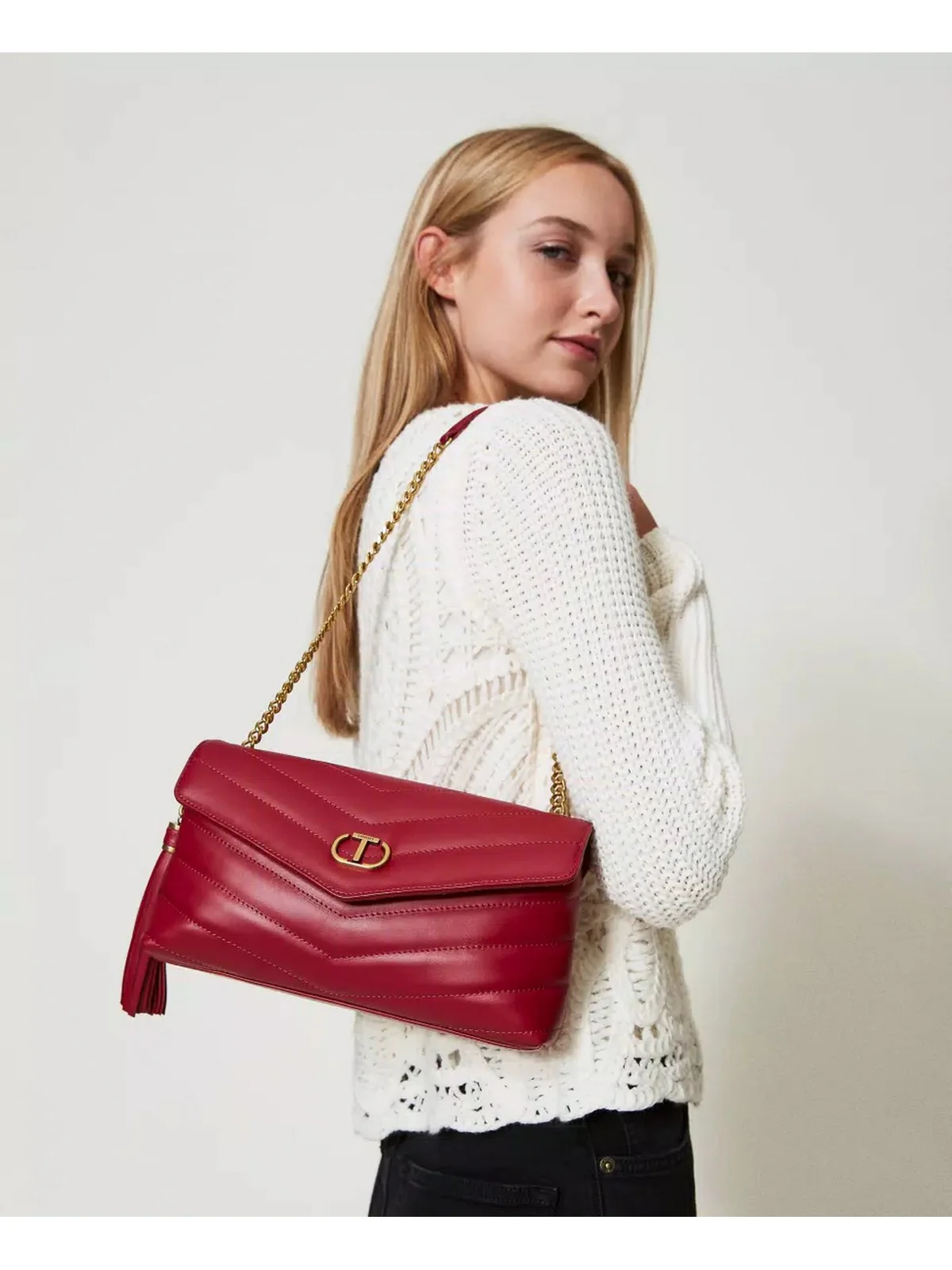 TWINSET Borsa Donna DREAMY LEATHER 242TB7192 00020 Rosso - Image 4