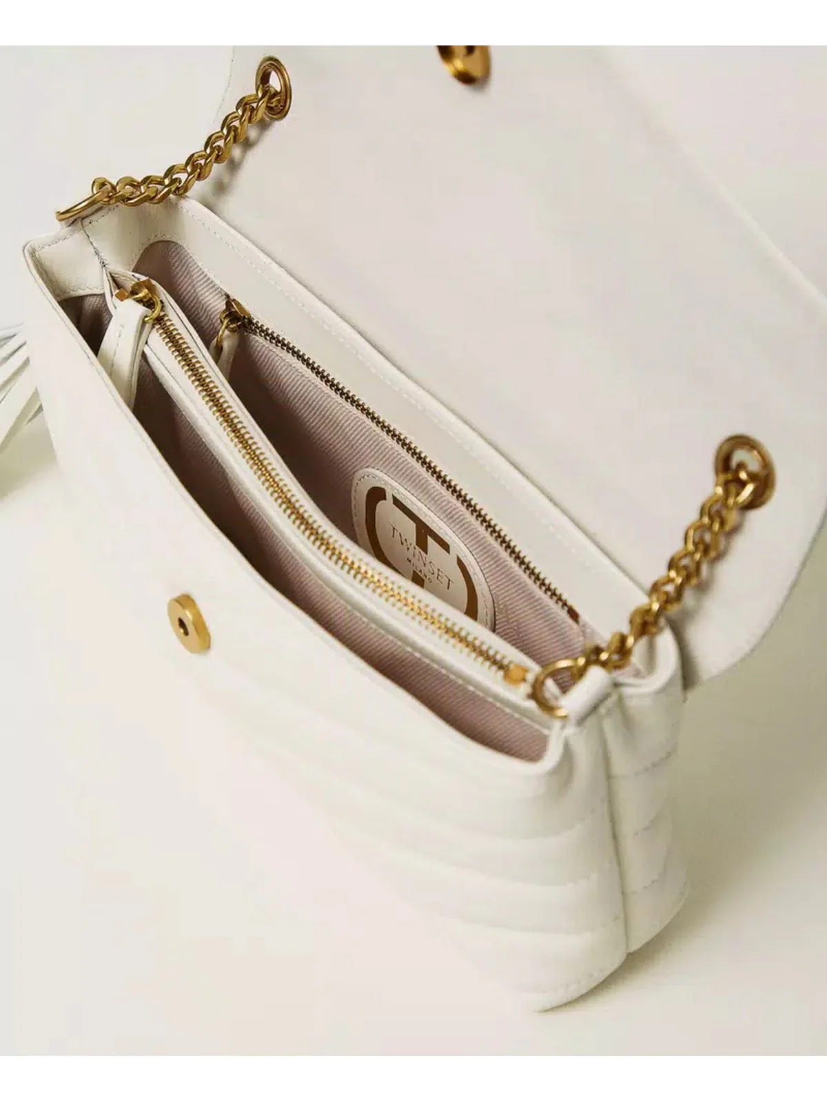 TWINSET Borsa Donna DREAMY LEATHER 242TB7192 11748 Bianco - Image 5