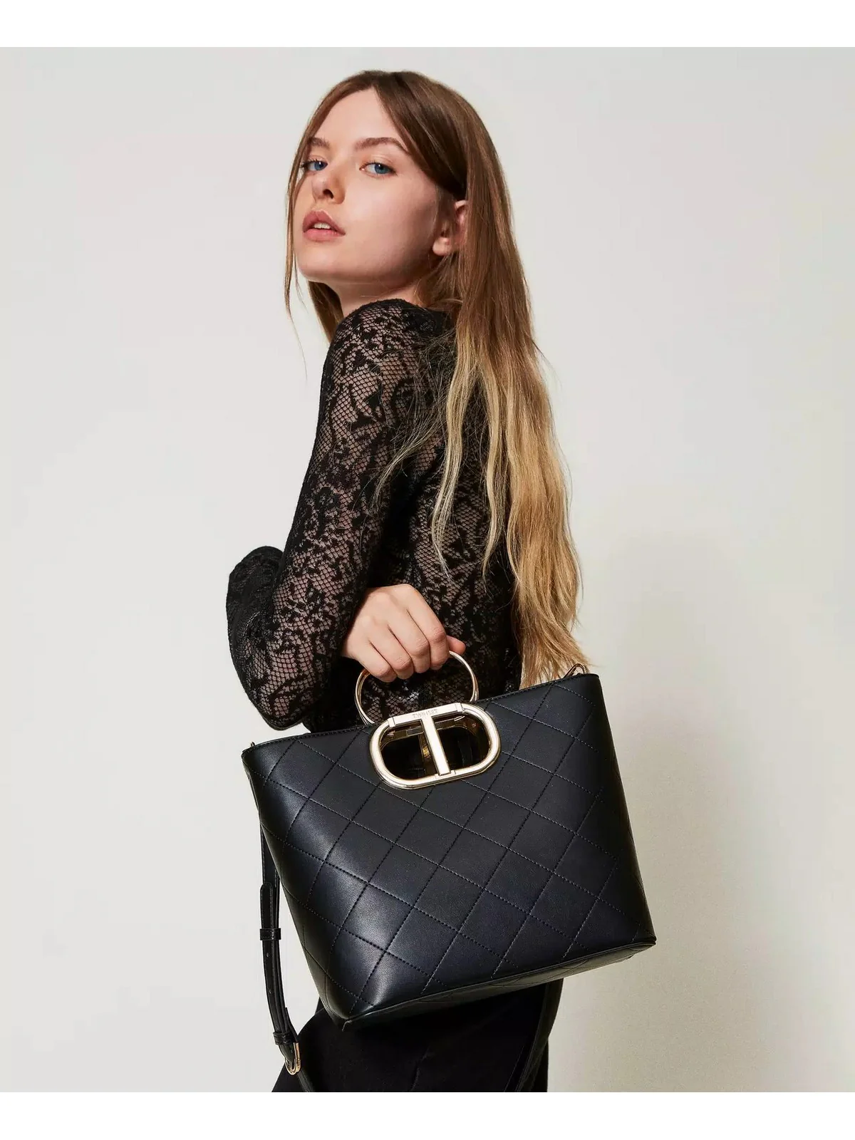 TWINSET Borsa Donna Lila 242TD8160 00006 Nero - Image 2