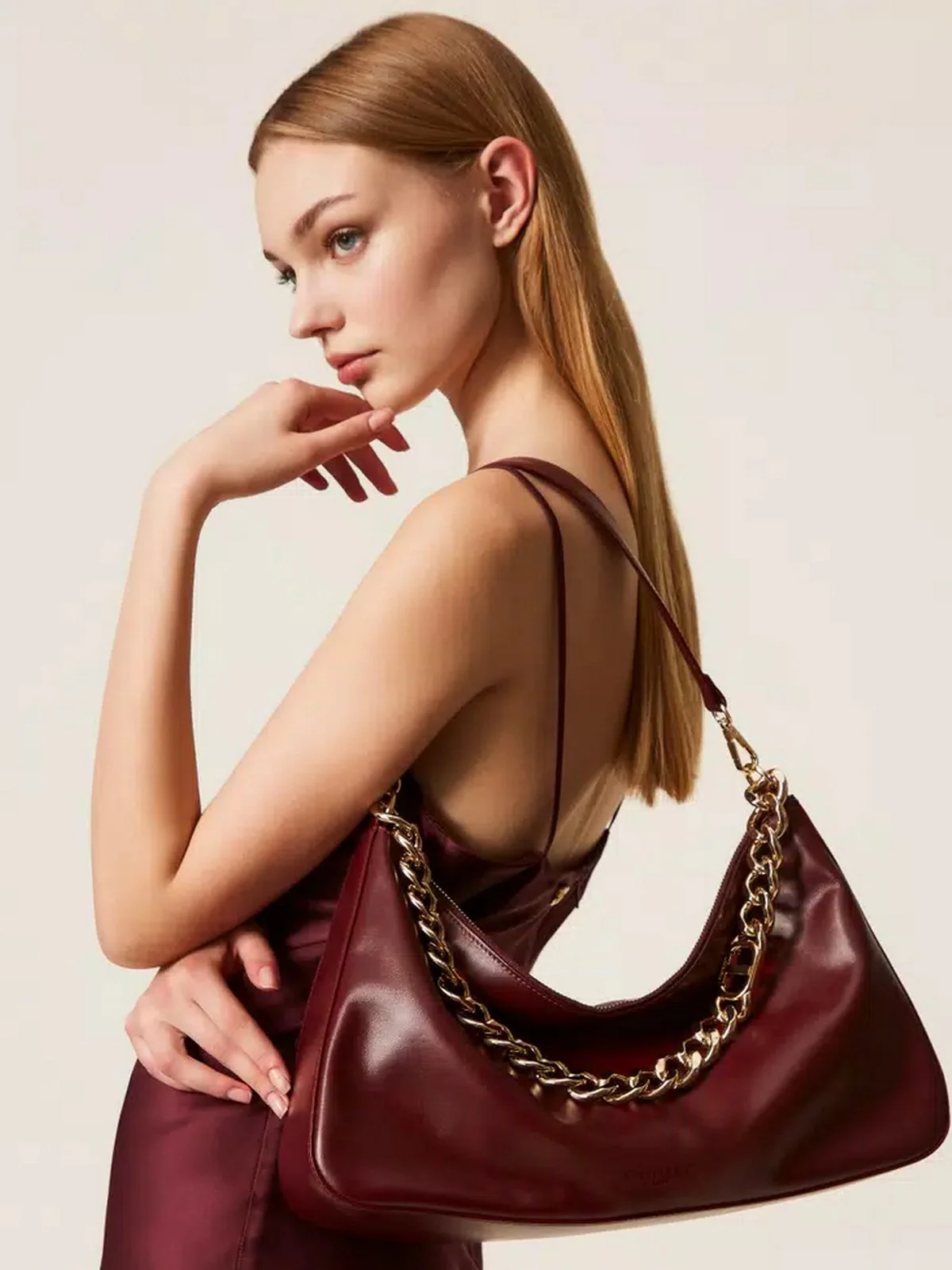 TWINSET Borsa Donna LILIANE LEATHER 252TB7161 05609 WINETASTING - Image 2