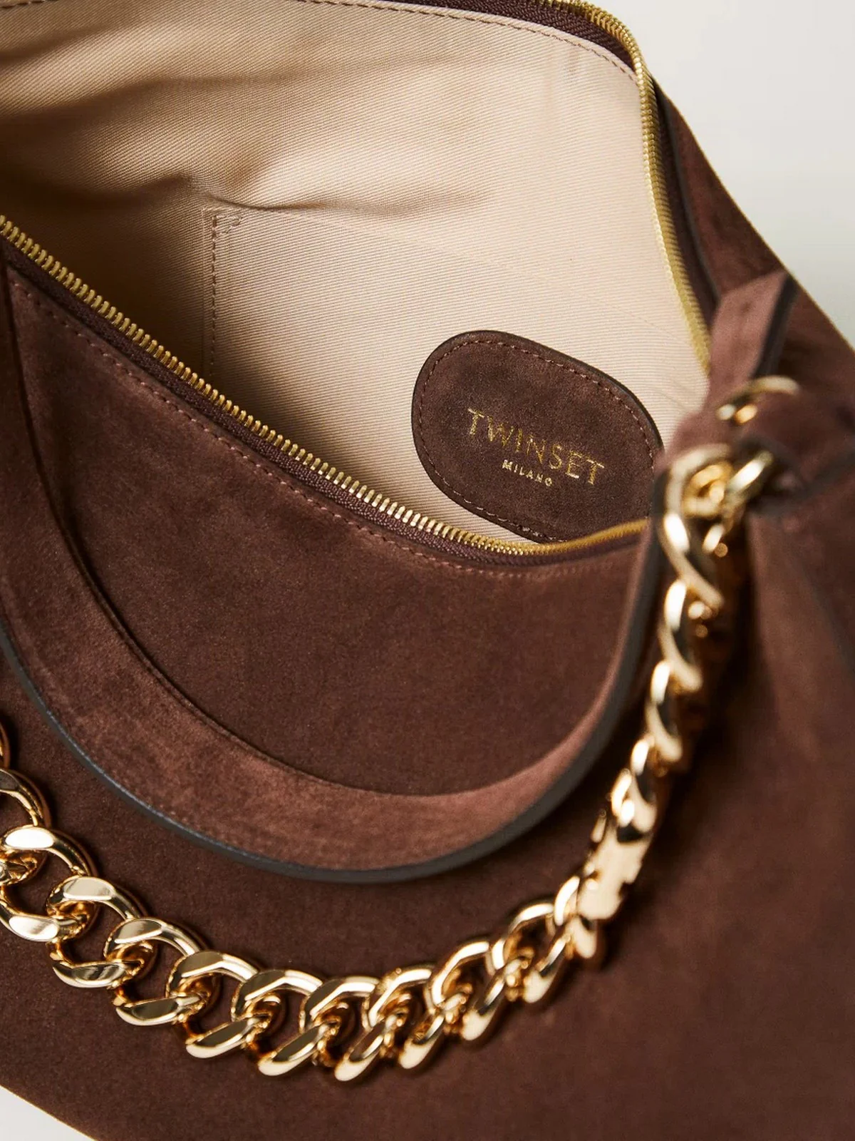 TWINSET Borsa Donna LILIANE LEATHER 252TB7162 00203 COFFEE - Image 3