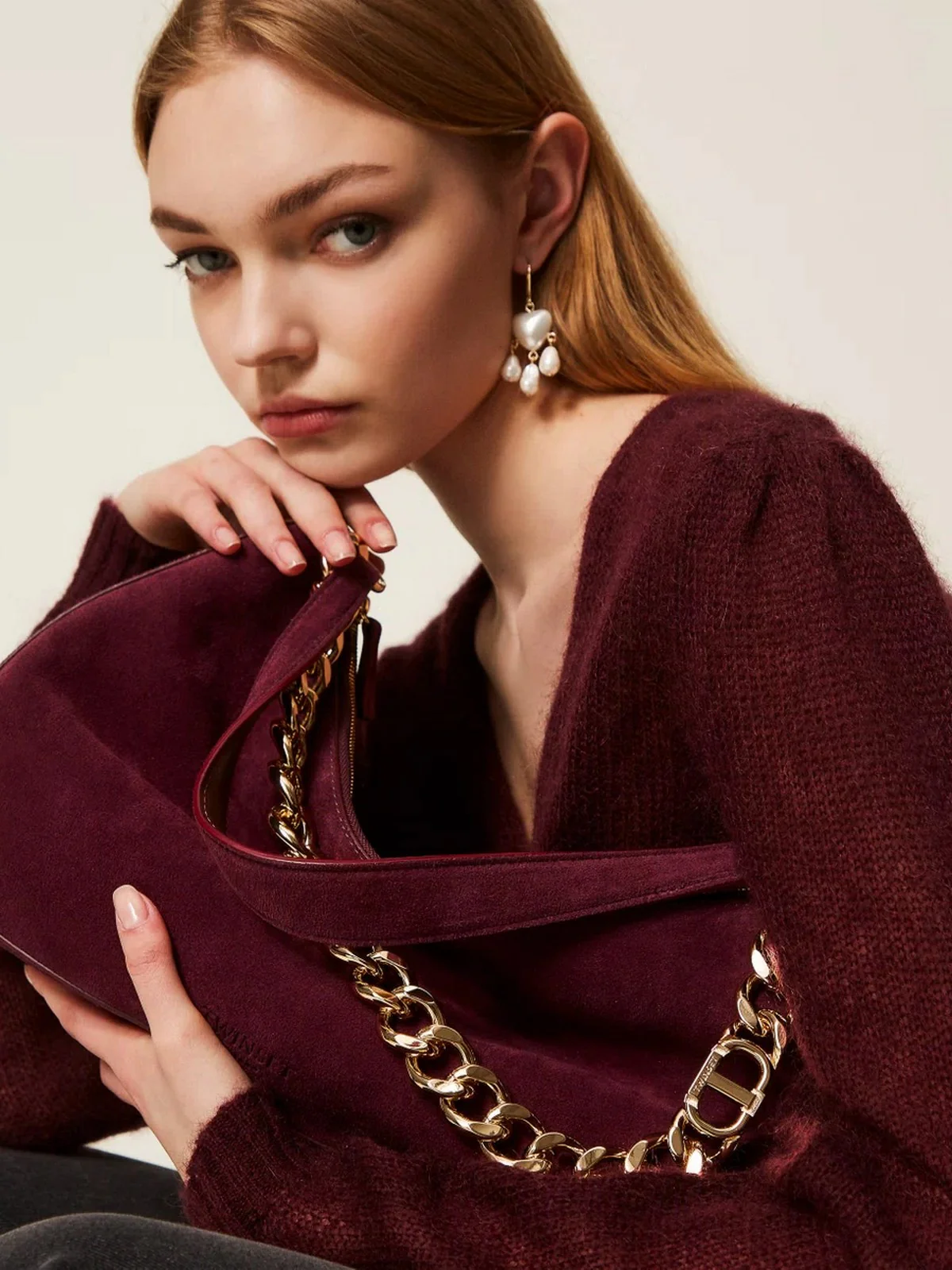 TWINSET Borsa Donna LILIANE LEATHER 252TB7162 05609 WINETASTING - Image 2