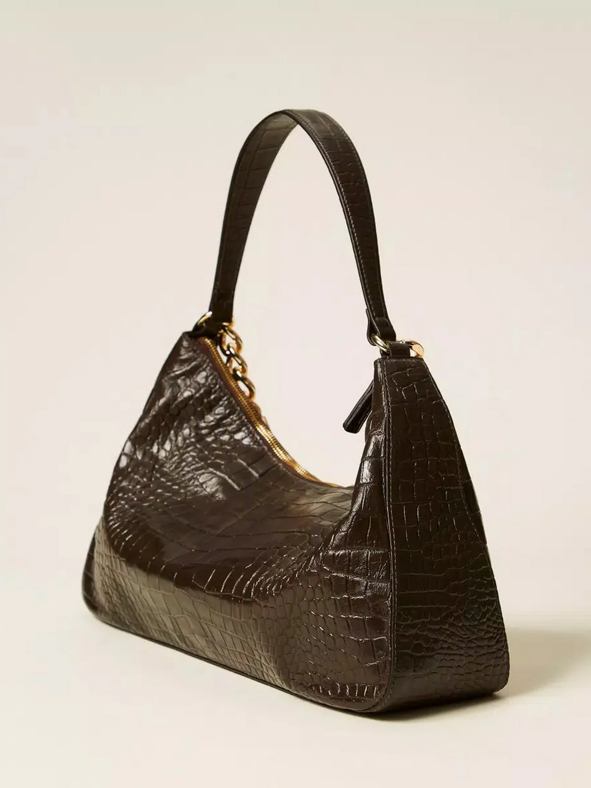 TWINSET Borsa Donna LILIANE LEATHER 252TD8252 11054 BLACK CHOCOLATE - Image 4