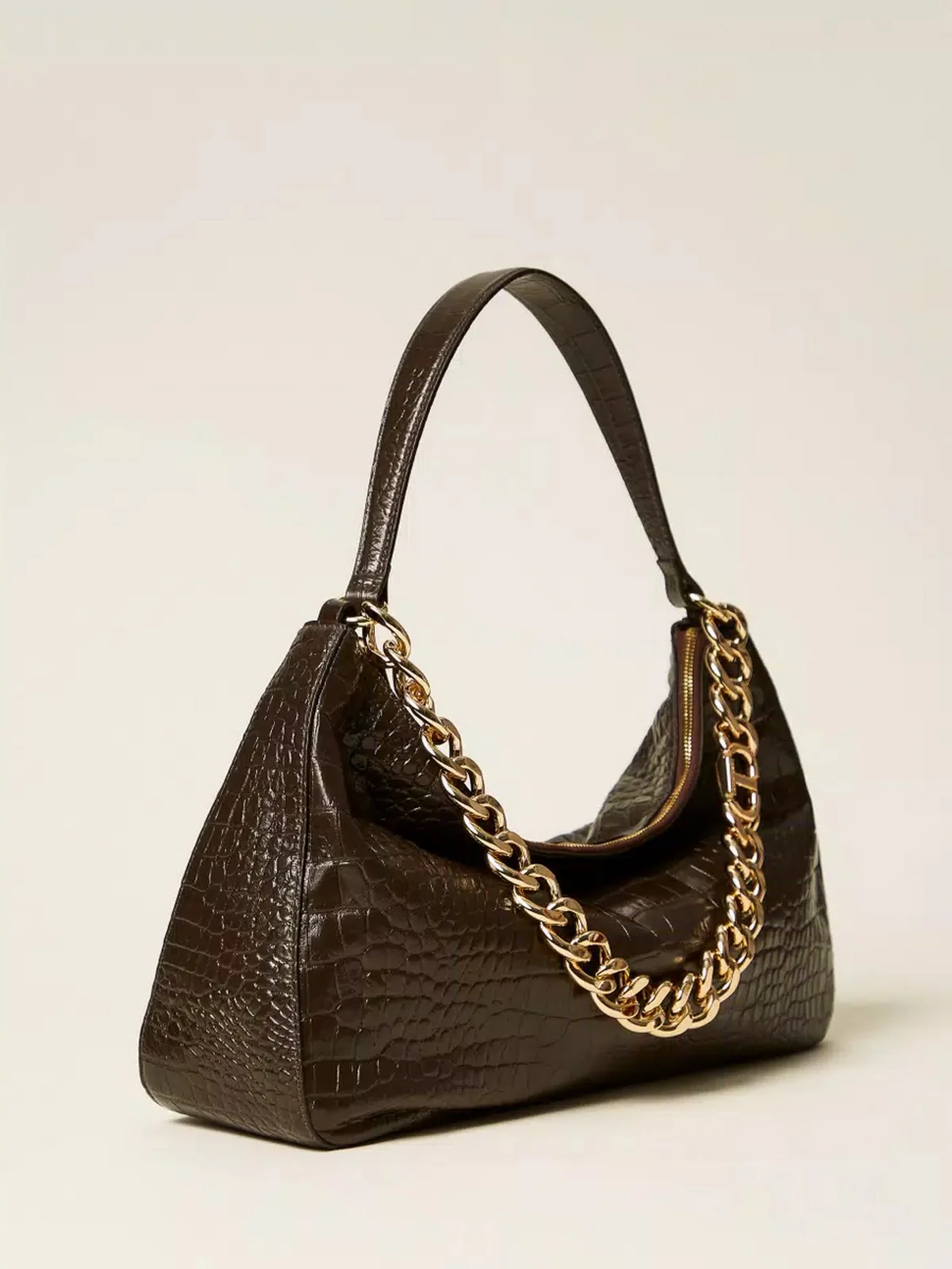 TWINSET Borsa Donna LILIANE LEATHER 252TD8252 11054 BLACK CHOCOLATE - Image 5