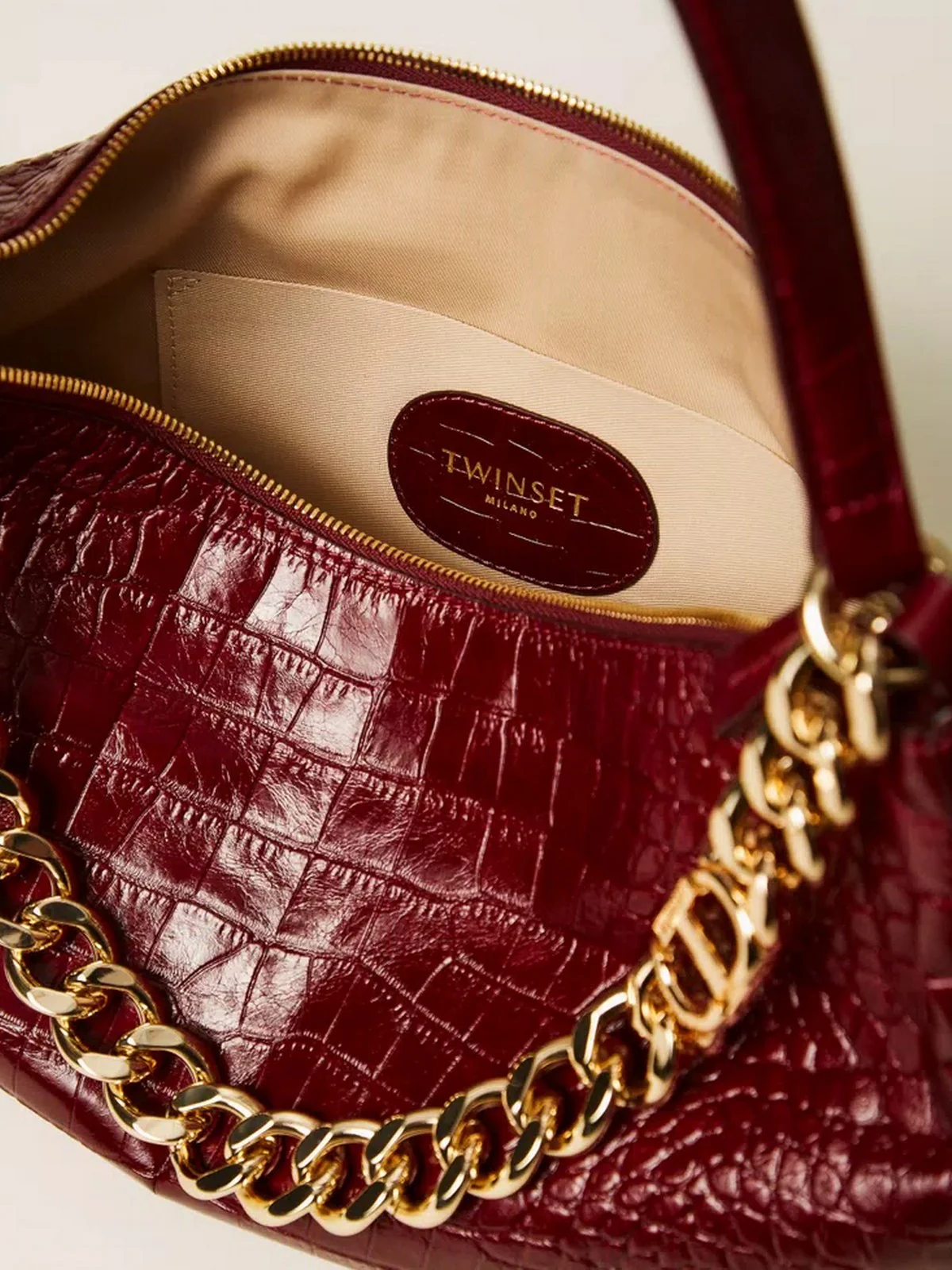TWINSET Borsa Donna LILIANE LEATHER 252TD8252 12882 RED BERRY - Image 3
