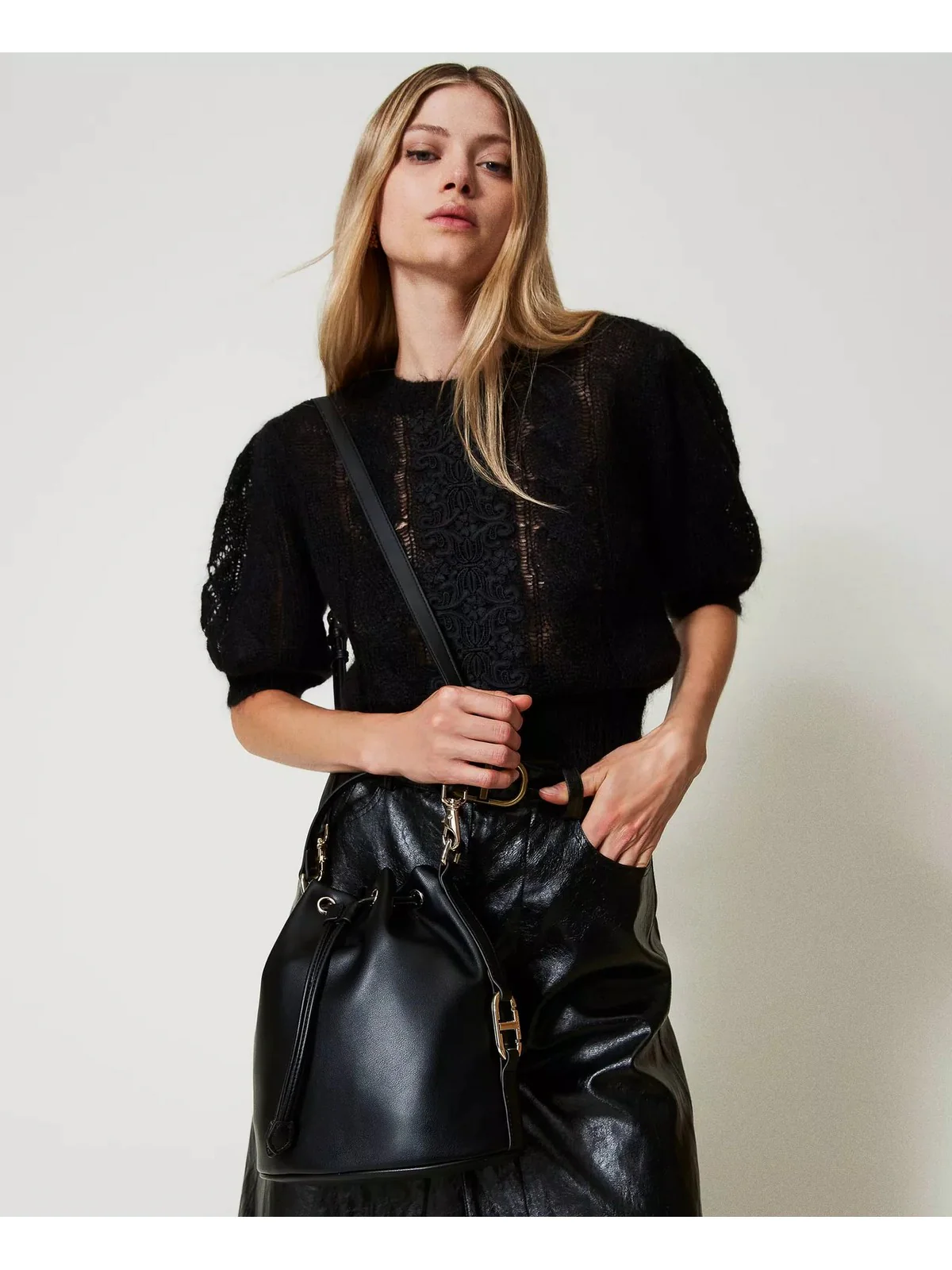 TWINSET Borsa Donna OVAL T HORSEBIT 242TB7230 00006 Nero - Image 2