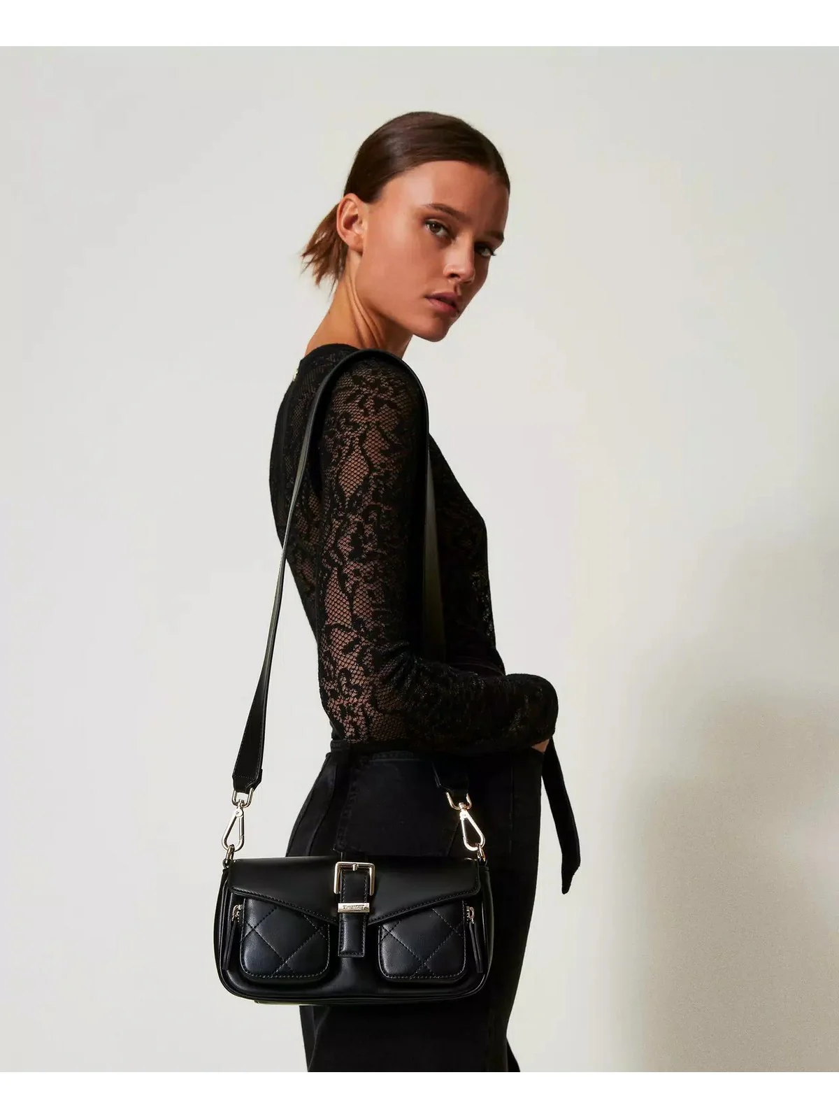 TWINSET Borsa Donna POCKET 242TD8183 00006 Nero - Image 2