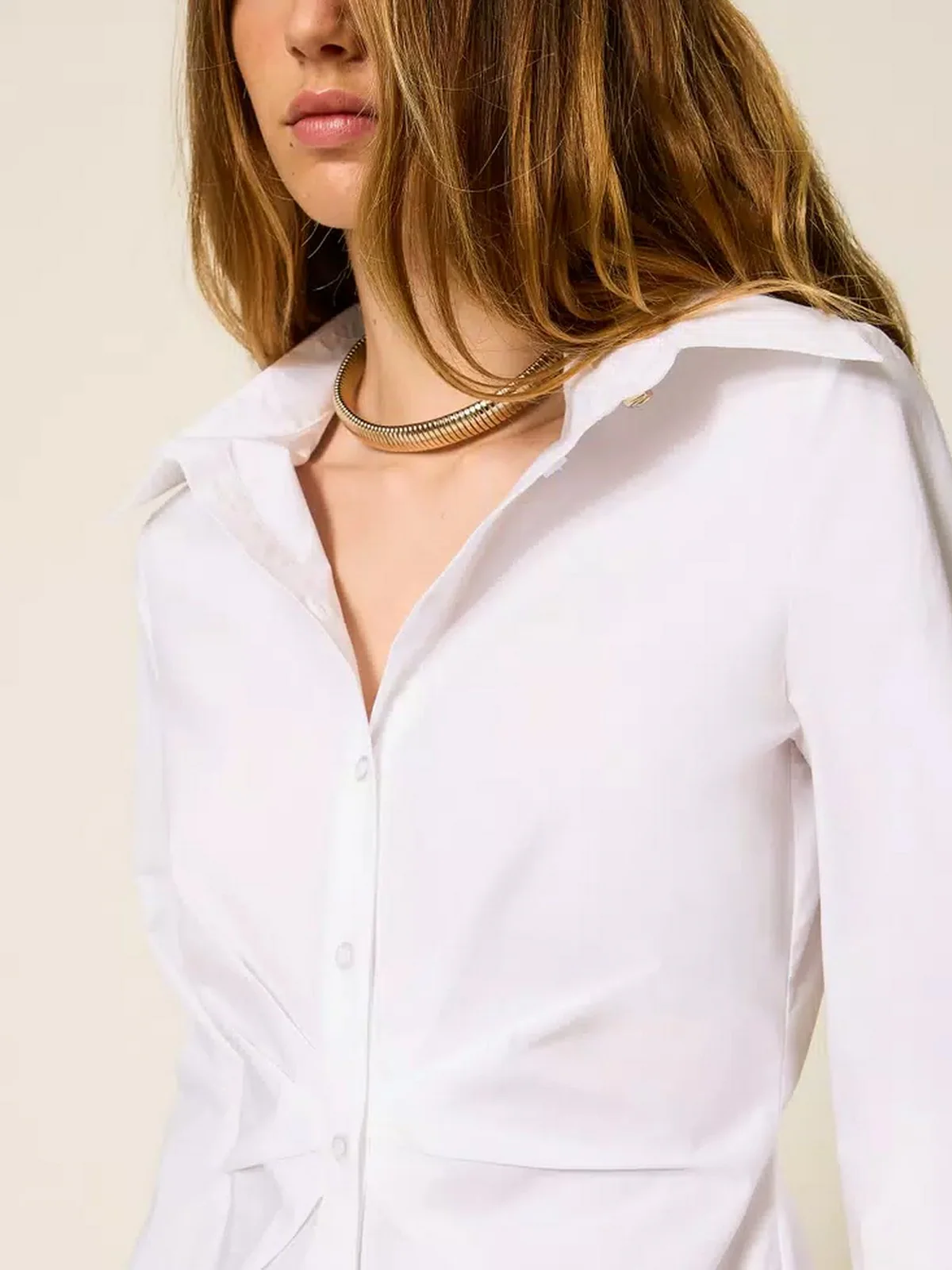 TWINSET Camicia Donna STRETCH POPLIN 252TF2070 00001 BIANCO OTTICO - Image 3