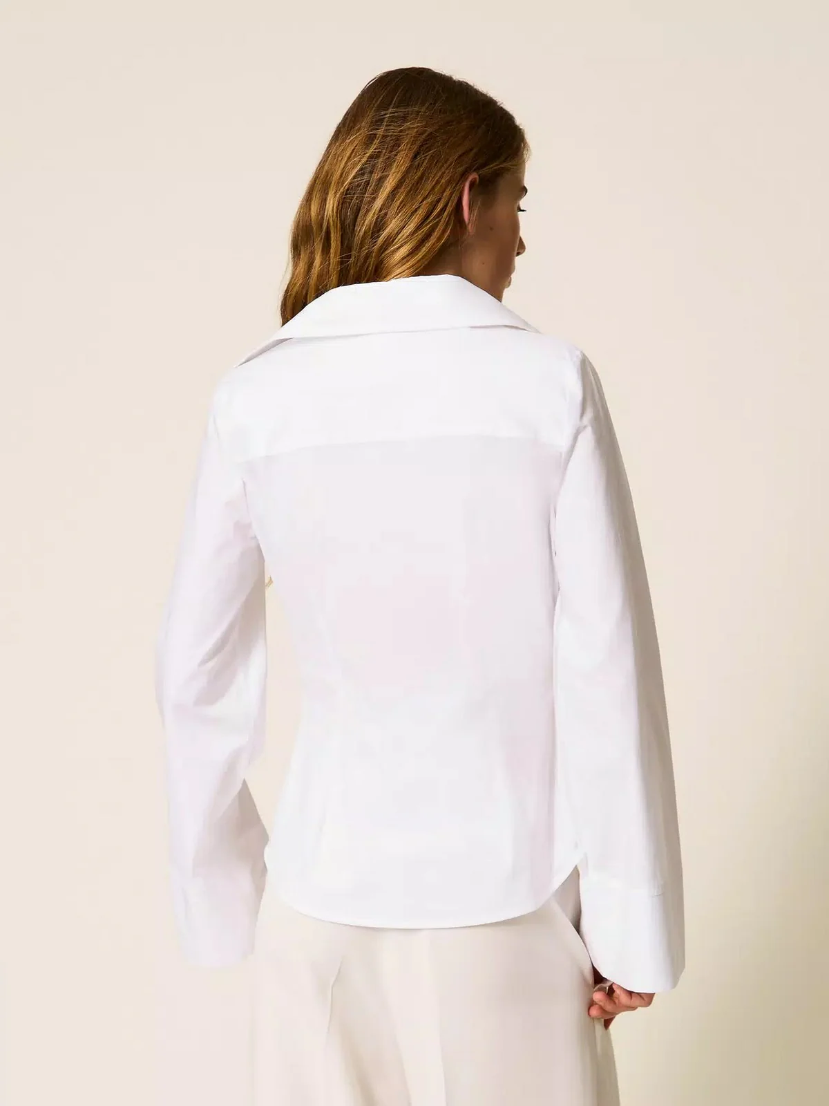 TWINSET Camicia Donna STRETCH POPLIN 252TF2070 00001 BIANCO OTTICO - Image 4