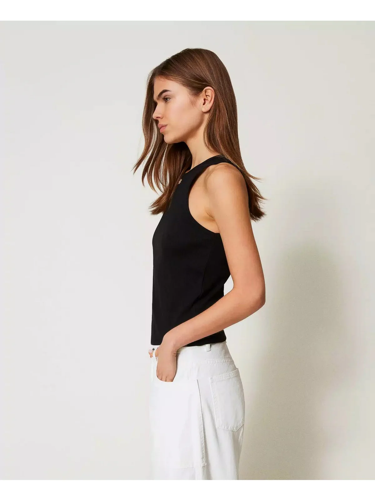 TWINSET Canotta Donna  251TP2550 00006 Nero - Image 3