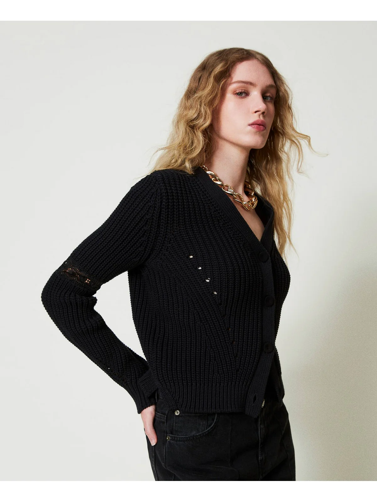 TWINSET Cardigan Donna  242TP3091 00006 Nero - Image 3