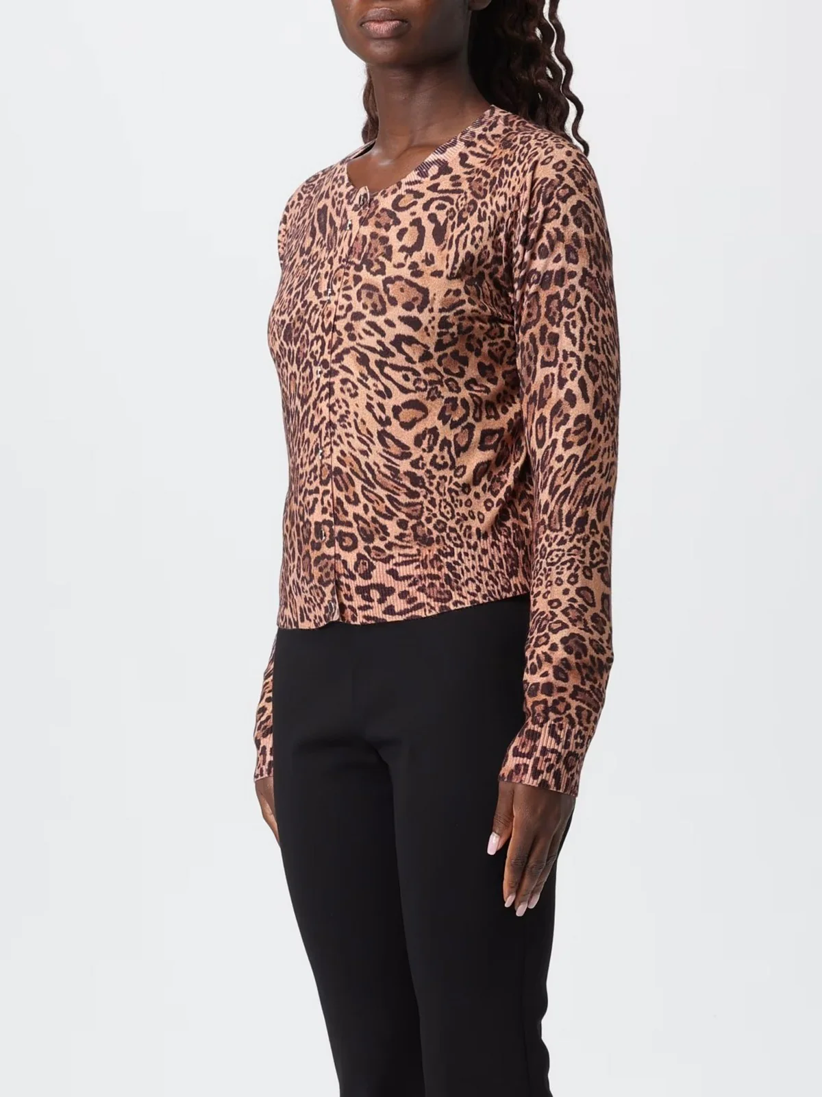 TWINSET Cardigan Donna PRINTED MIX VISCOSE 252TP3630 12737 ST.ANIMALIER COFFEE/LAND - Image 3
