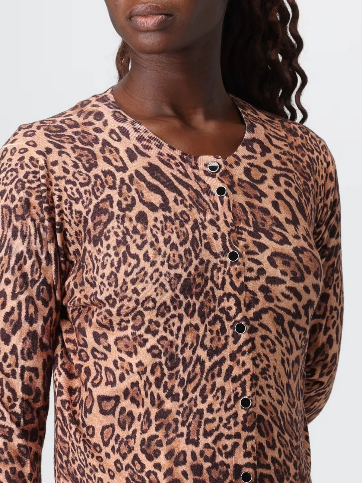 TWINSET Cardigan Donna PRINTED MIX VISCOSE 252TP3630 12737 ST.ANIMALIER COFFEE/LAND - Image 4