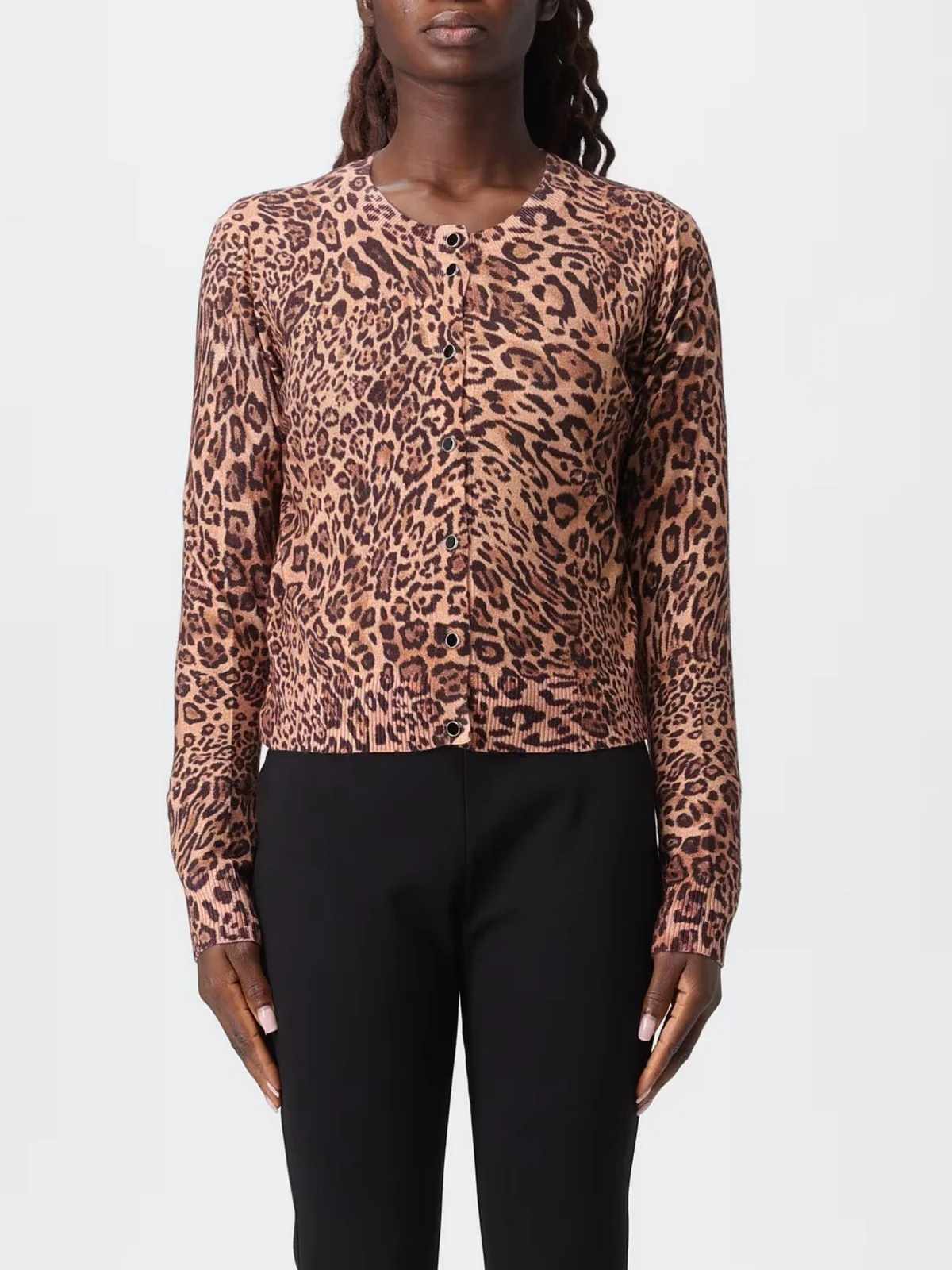TWINSET Cardigan Donna PRINTED MIX VISCOSE 252TP3630 12737 ST.ANIMALIER COFFEE/LAND - Image 5